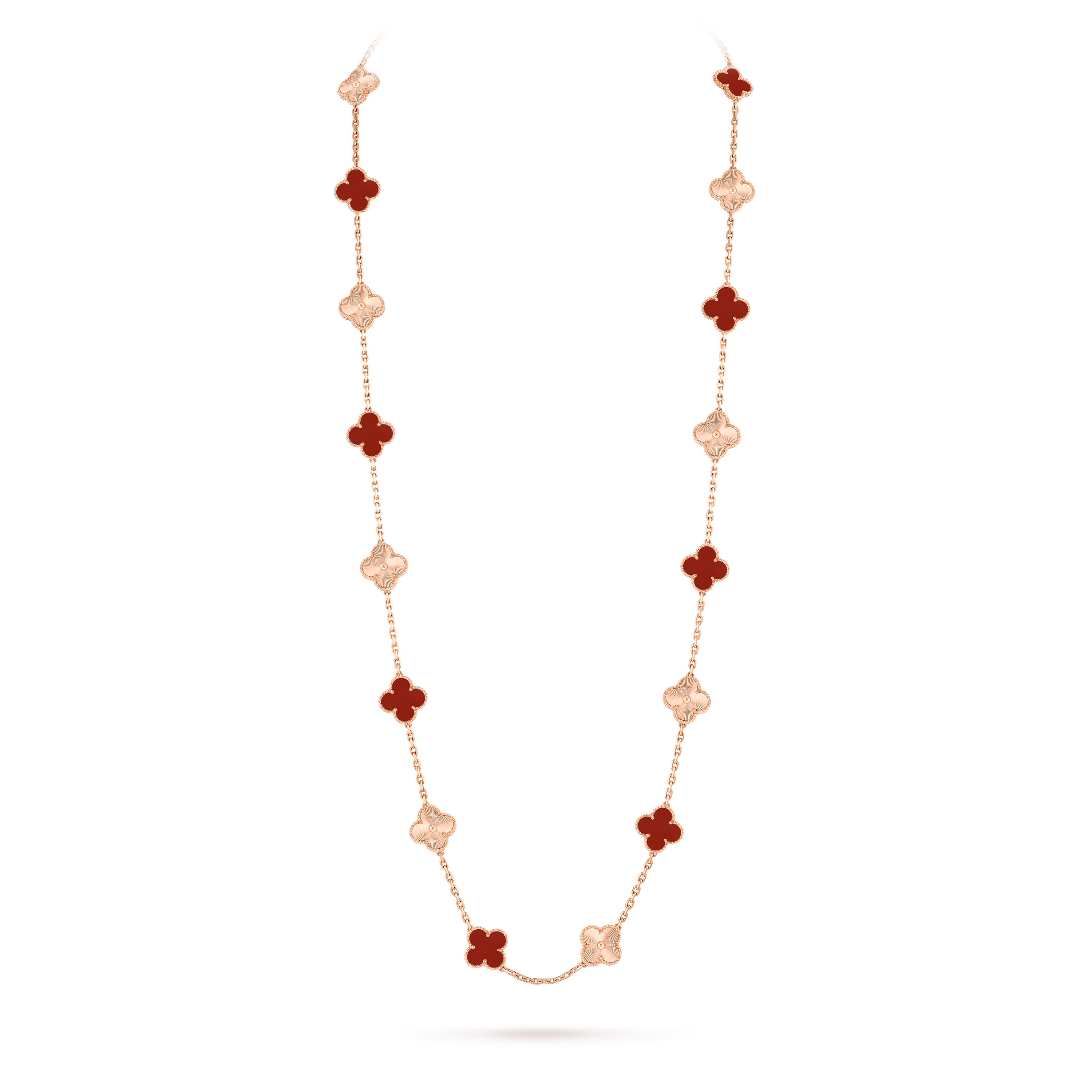 Van Cleef & Arpels 18k Pink Gold and Carnelian Sweet Alhambra