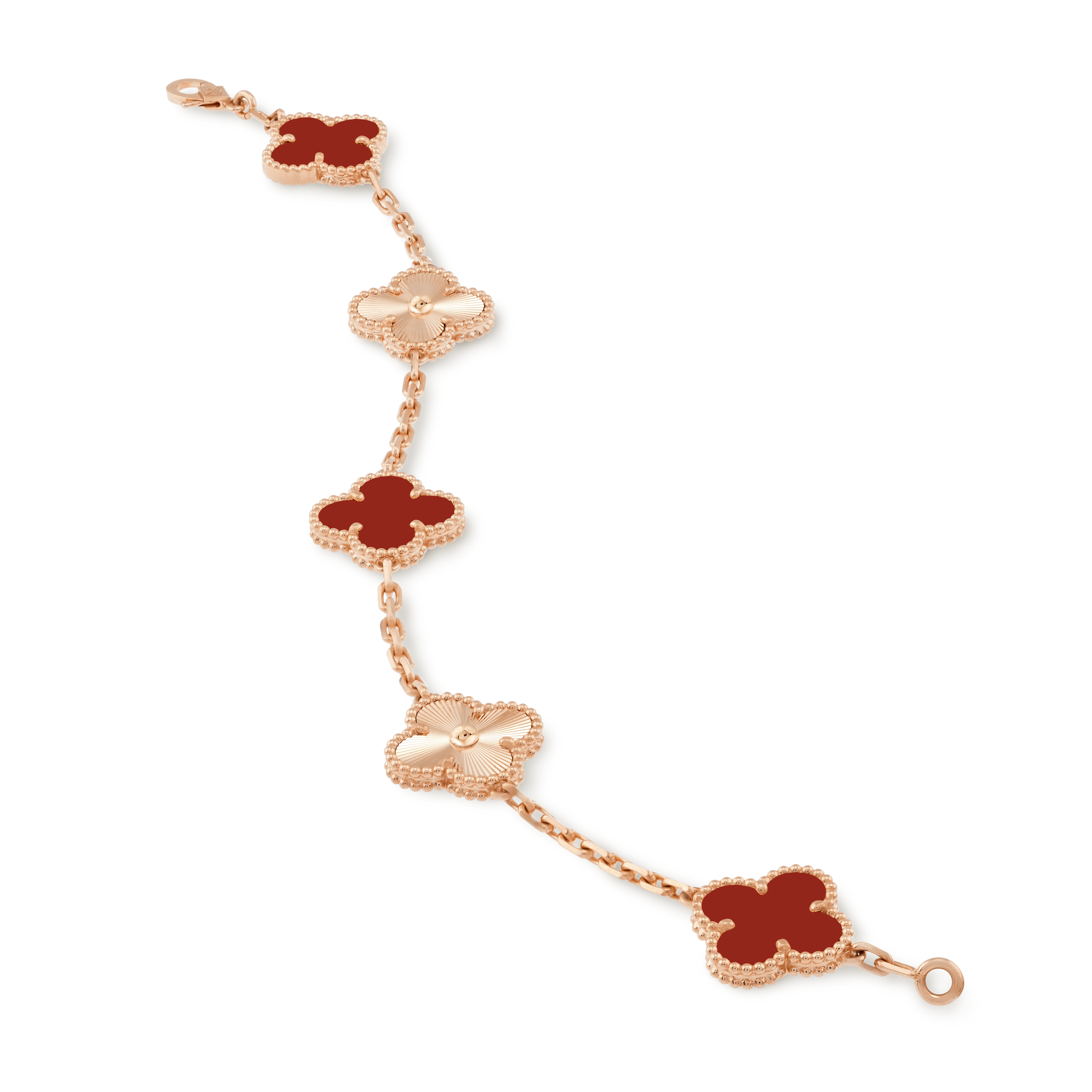 Van Cleef & Arpels 18k Yellow Gold and Carnelian Vintage Alhambra