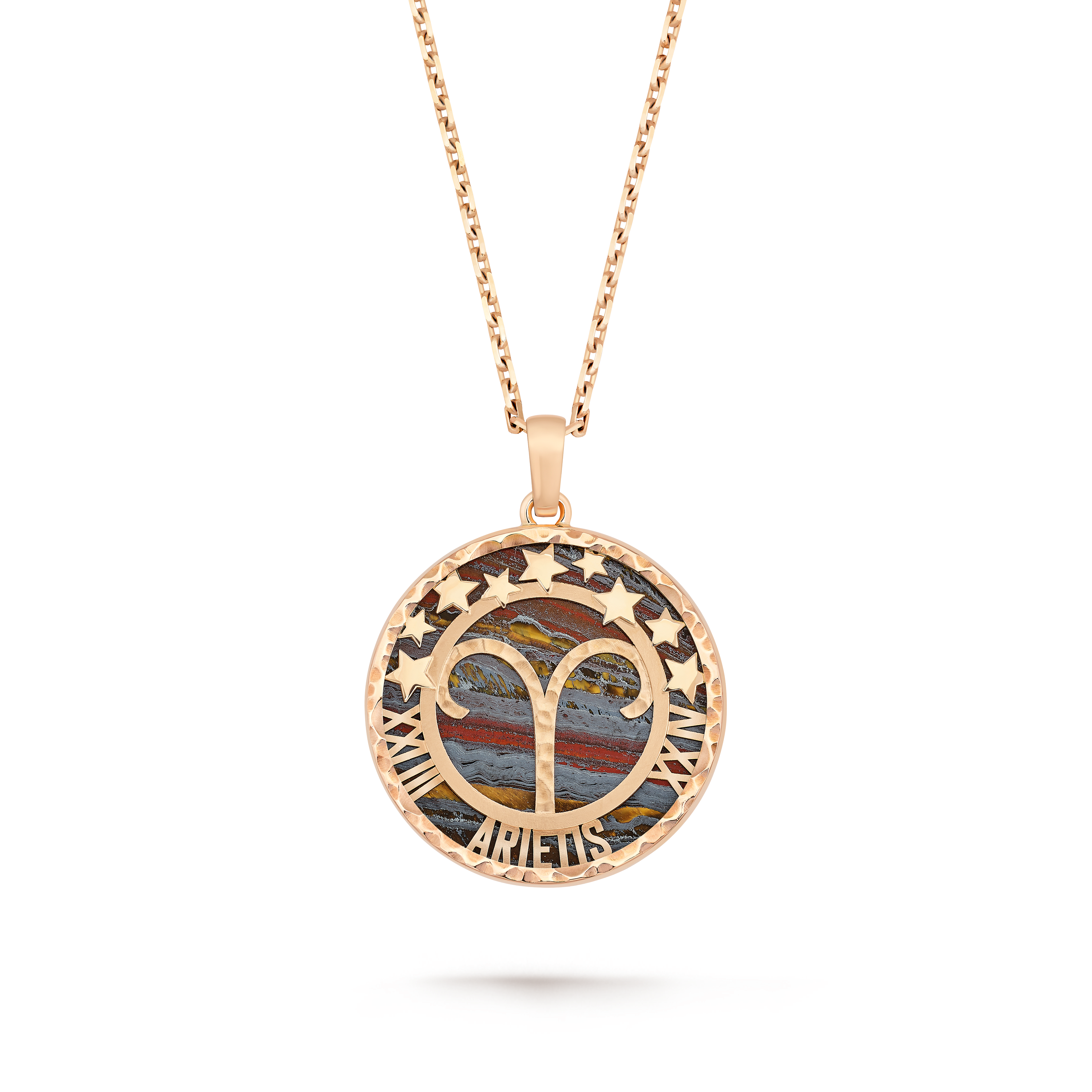 Zodiaque long necklace Arietis (Aries) 18K rose gold, Iron Eye ...