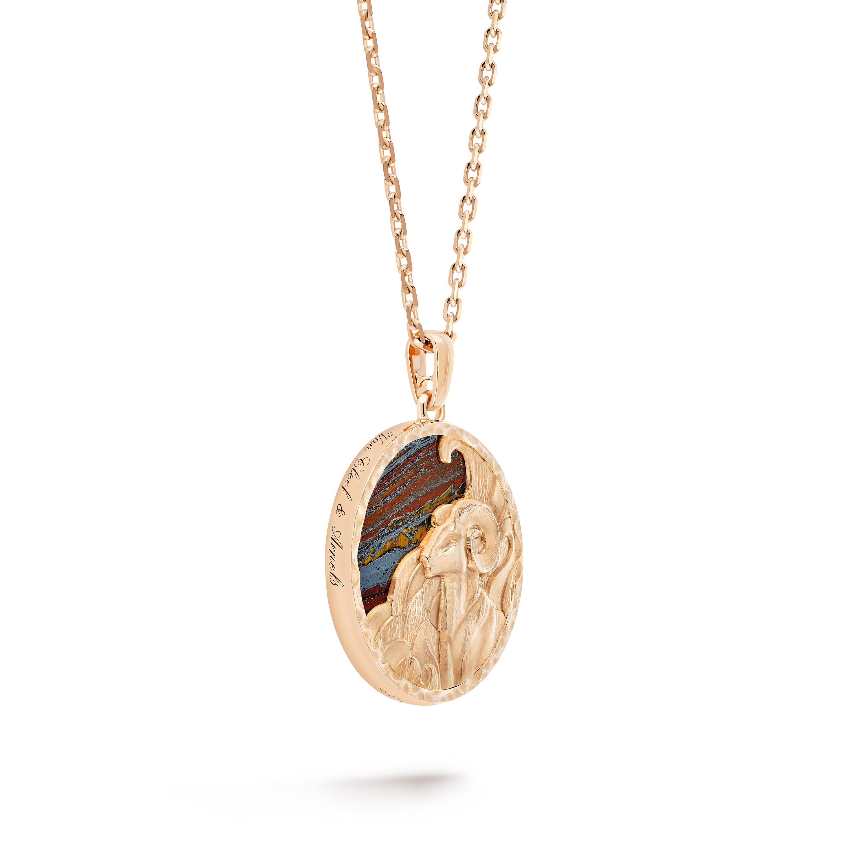 Zodiaque long necklace Arietis (Aries) 18K rose gold, Iron Eye ...