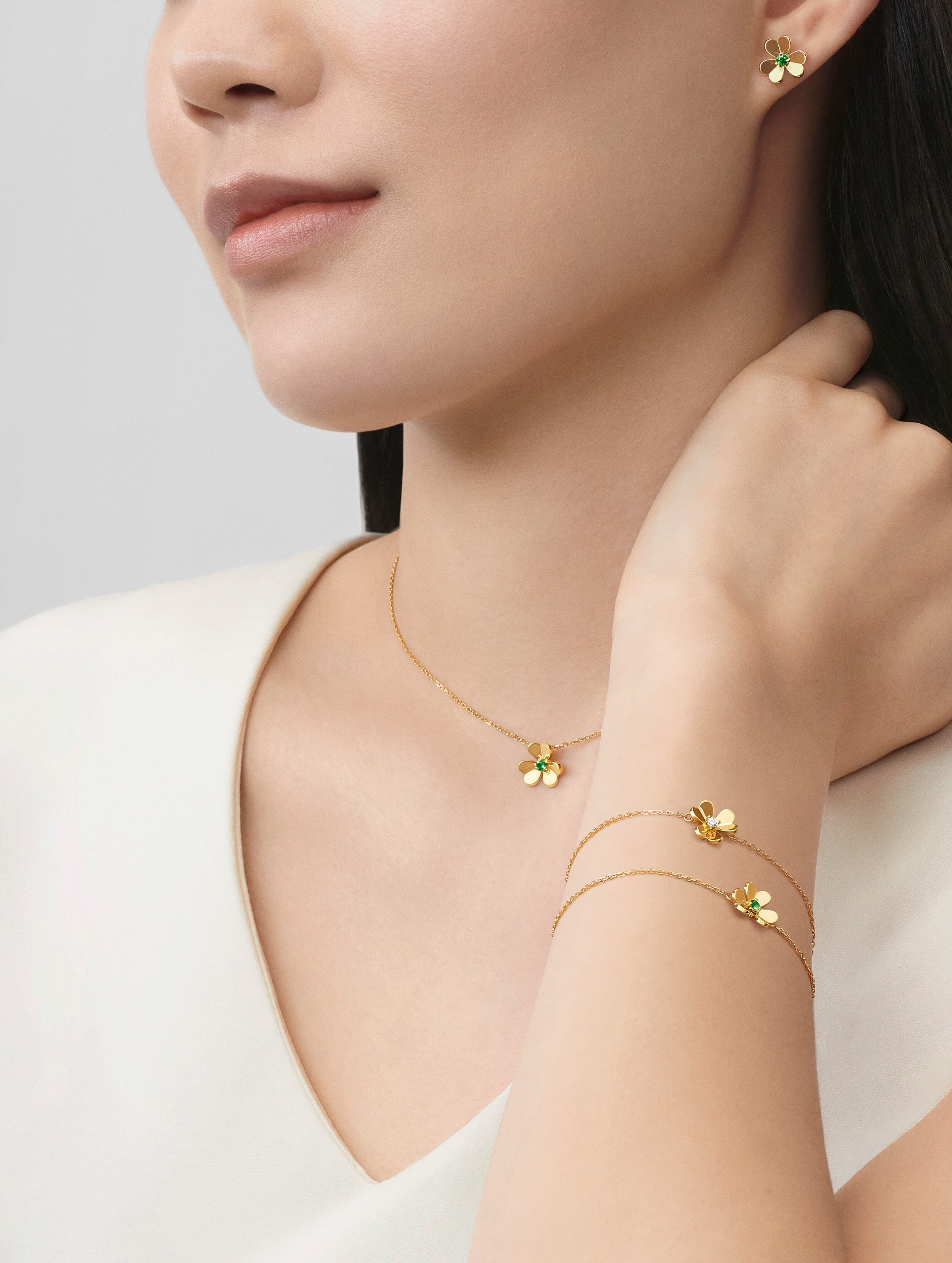 ヴァンクリーフ＆アーペル Van Cleef & Arpels ブレスレット レディース ブランド 750YG ダイヤモンド フリヴォル ミニ イエローゴールド VCARP0J200 ジュエリー  磨き済み