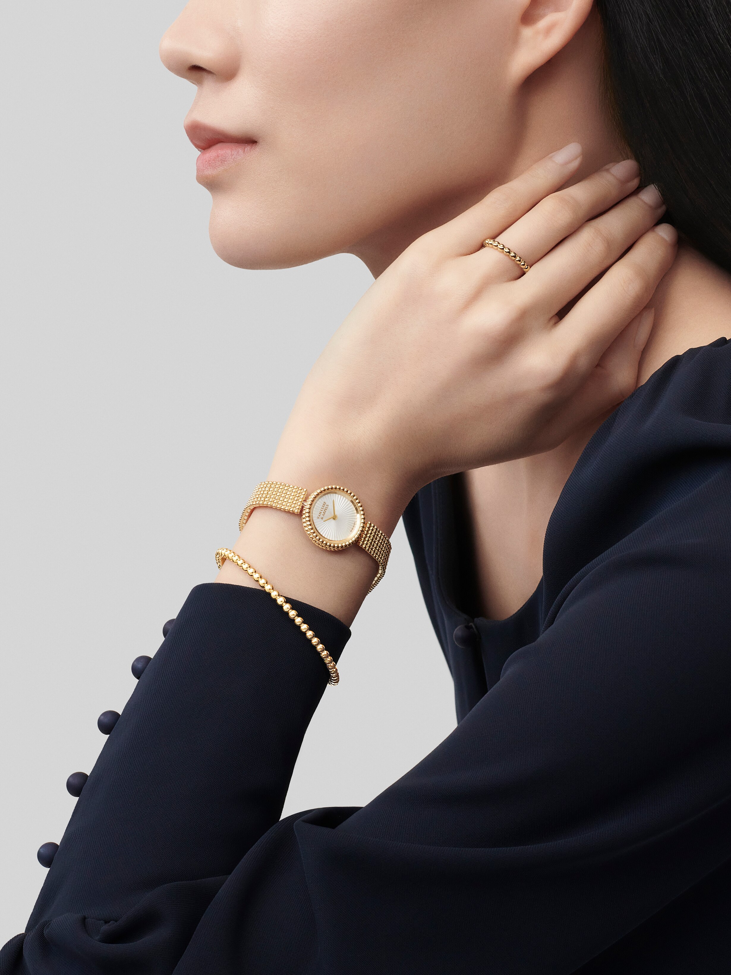 ペルレ ゴールドパール ブレスレット、ラージモデル 18K