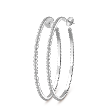 VCARN9PQ00 - Perlée pearls of gold hoop earrings, large model