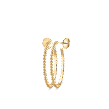 VCARO3YD00 - Perlée pearls of gold hoop earrings, small model