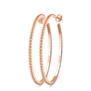 VCARN9PP00 - Perlée pearls of gold hoop earrings, large model