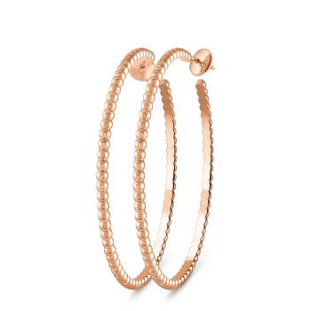 Perlée pearls of gold hoop earrings, large model