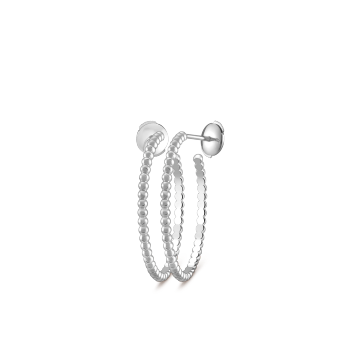 VCARN9PM00 - Perlée pearls of gold hoop earrings, small model