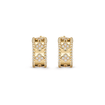 VCARO3YE00 - Perlée clovers hoop earrings