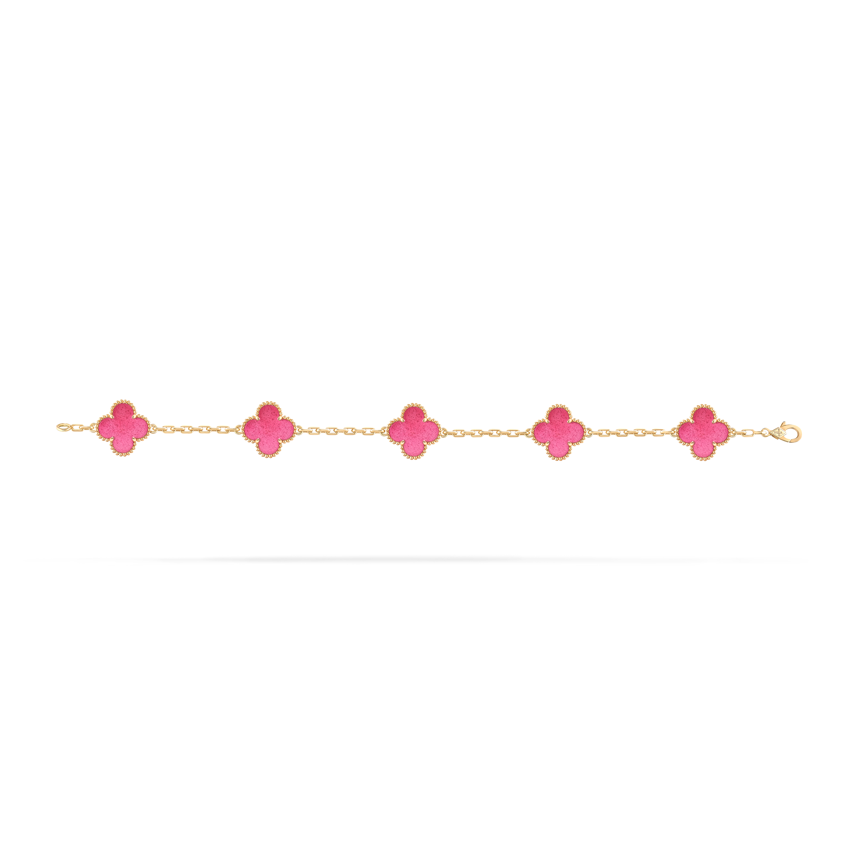 Vintage Alhambra bracelet, 5 motifs, 18K yellow gold, Open, Jewelry Bracelet - Van Cleef & Arpels