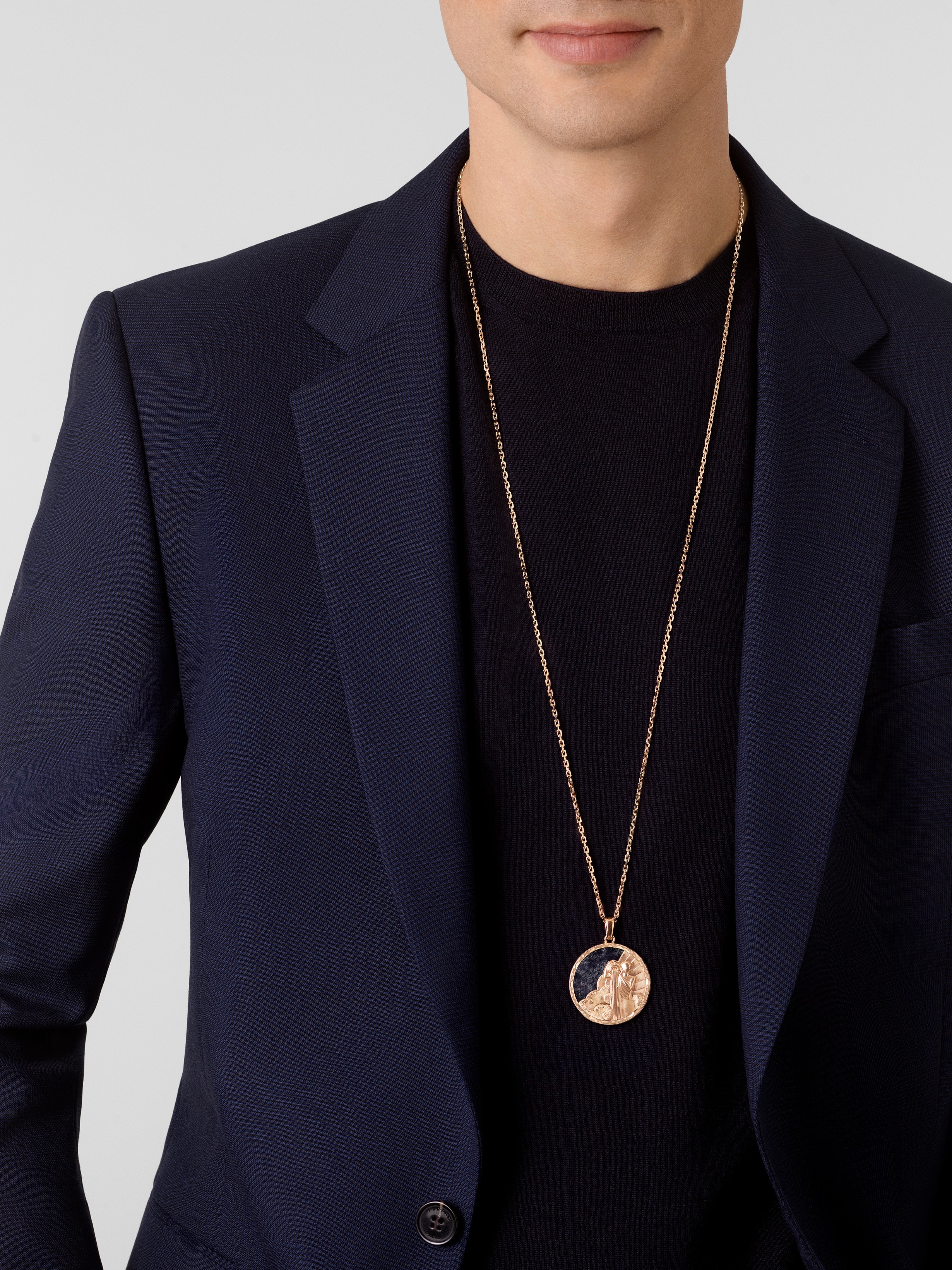 Zodiaque long necklace Aquarii (Aquarius), 18K rose gold, Aventurine:  1 stone, Worn Alternative, Jewelry Long Necklace - Van Cleef & Arpels
