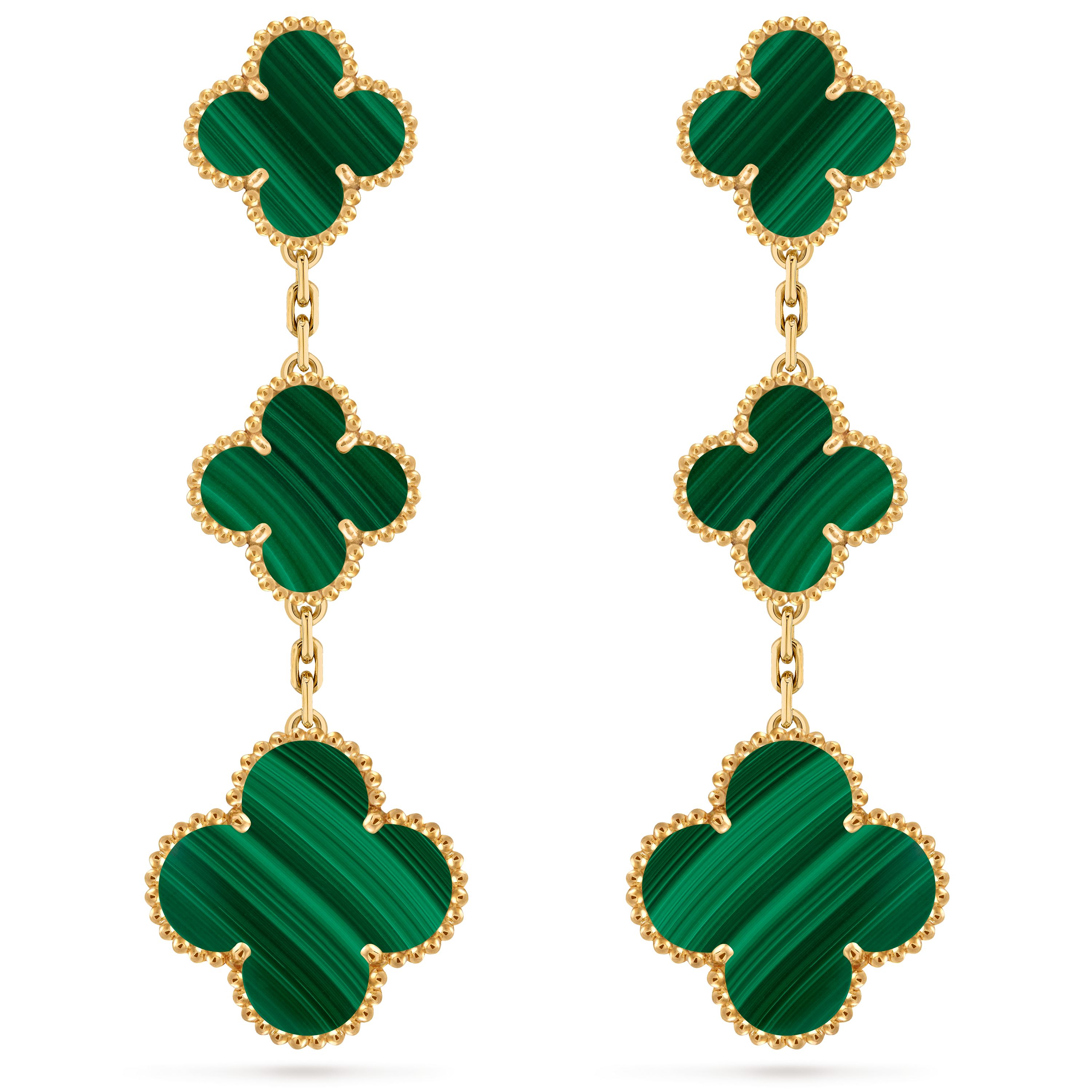 Van Cleef & Arpels ガラスオーナメント Magic Alhambra earrings, 3 motifs 18K yellow gold, Mother-of