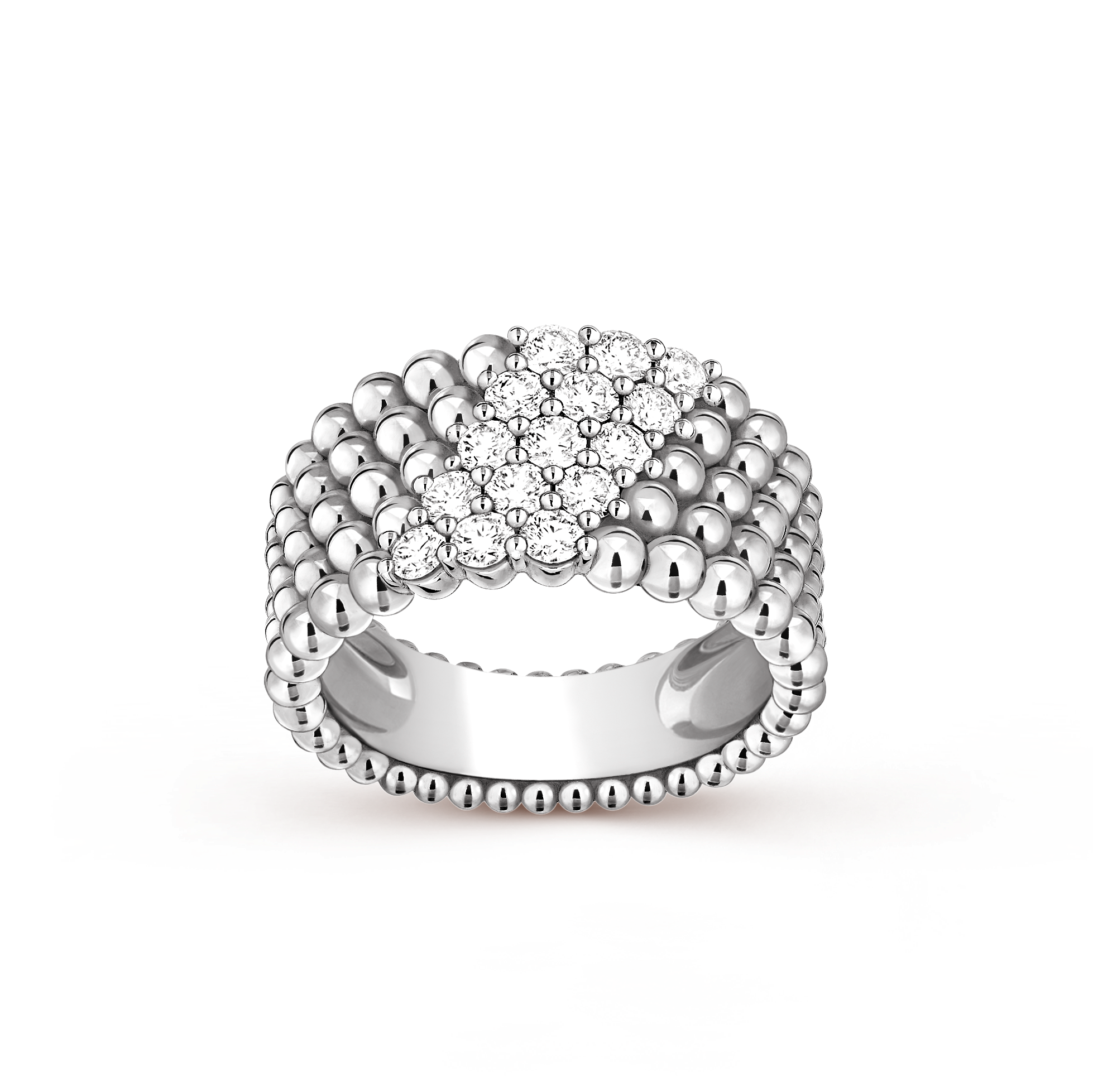 ペルレ ダイヤモンド リング 5連モデル 18K ホワイトゴールド, ダイヤモンド - ヴァン クリーフ&アーペル - Van Cleef &  Arpels