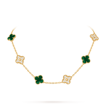 ヴィンテージ アルハンブラ ネックレス、10モチーフ 18K