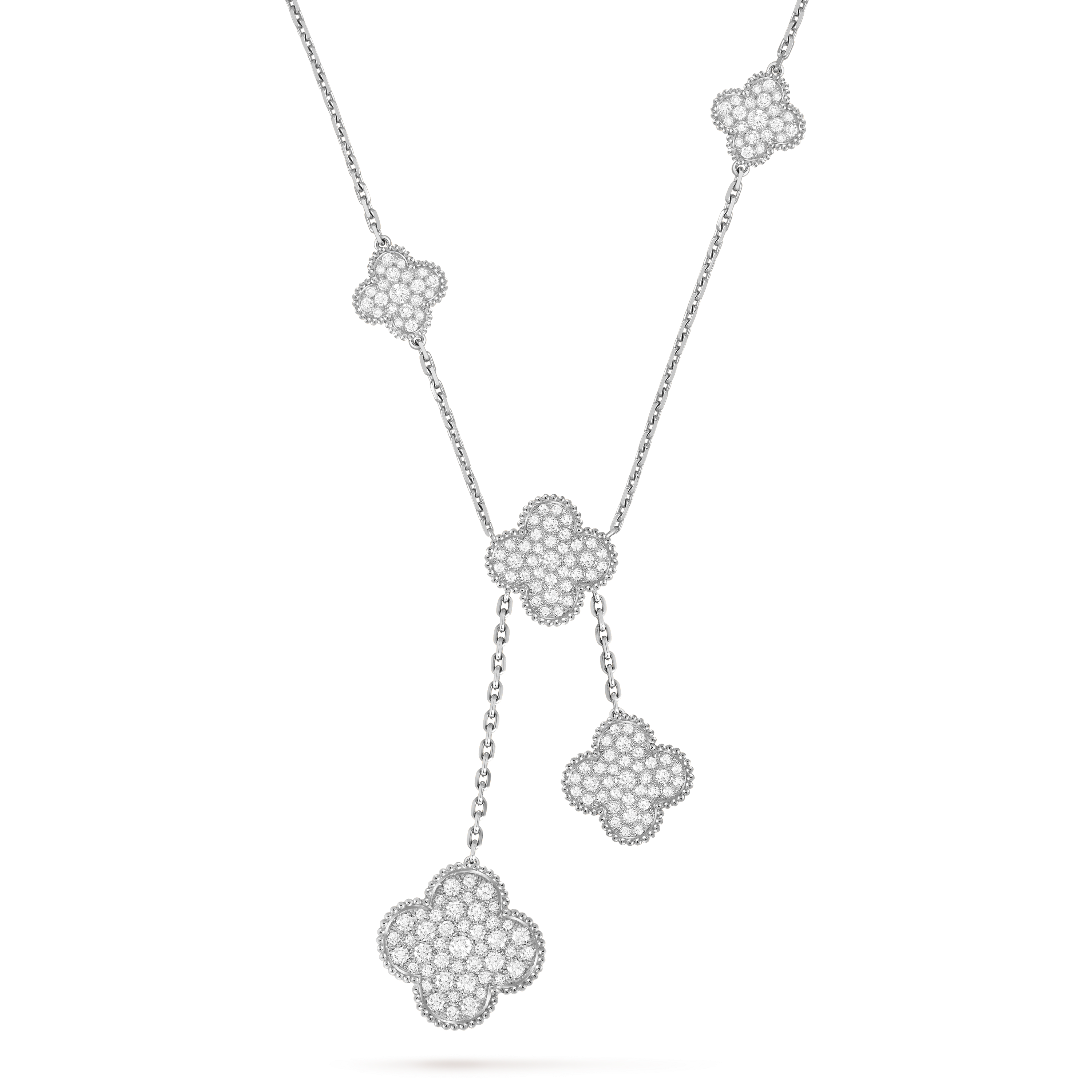 マジック アルハンブラ ロングネックレス、16モチーフ 18K