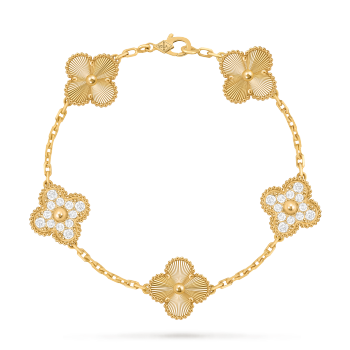 ヴィンテージ アルハンブラ ブレスレット、5モチーフ 18K