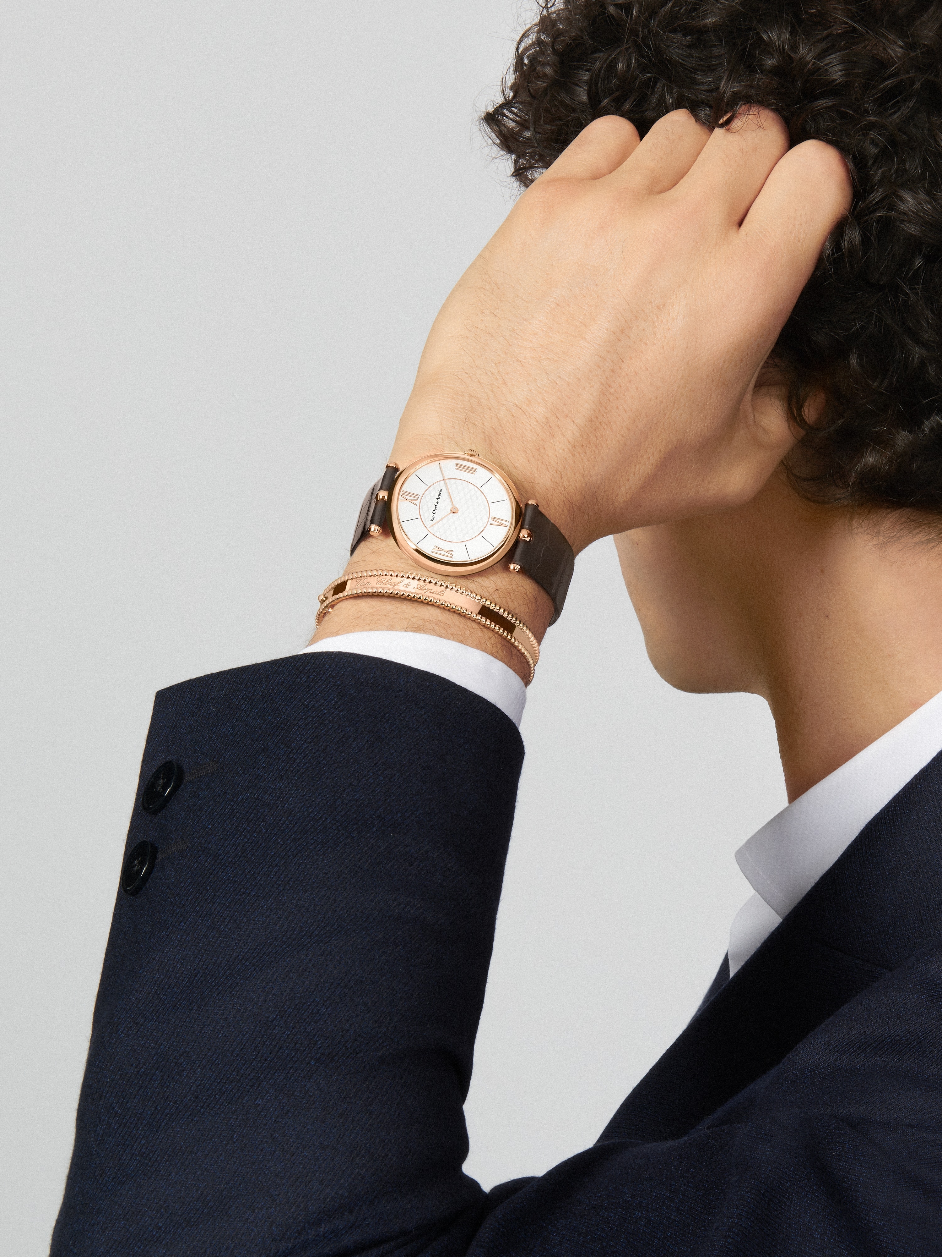 Pierre Arpels腕錶,38毫米, 18K玫瑰金, 鑽石:  1顆寶石,  0.04克拉, Worn Alternative, Watch- Van Cleef & Arpels