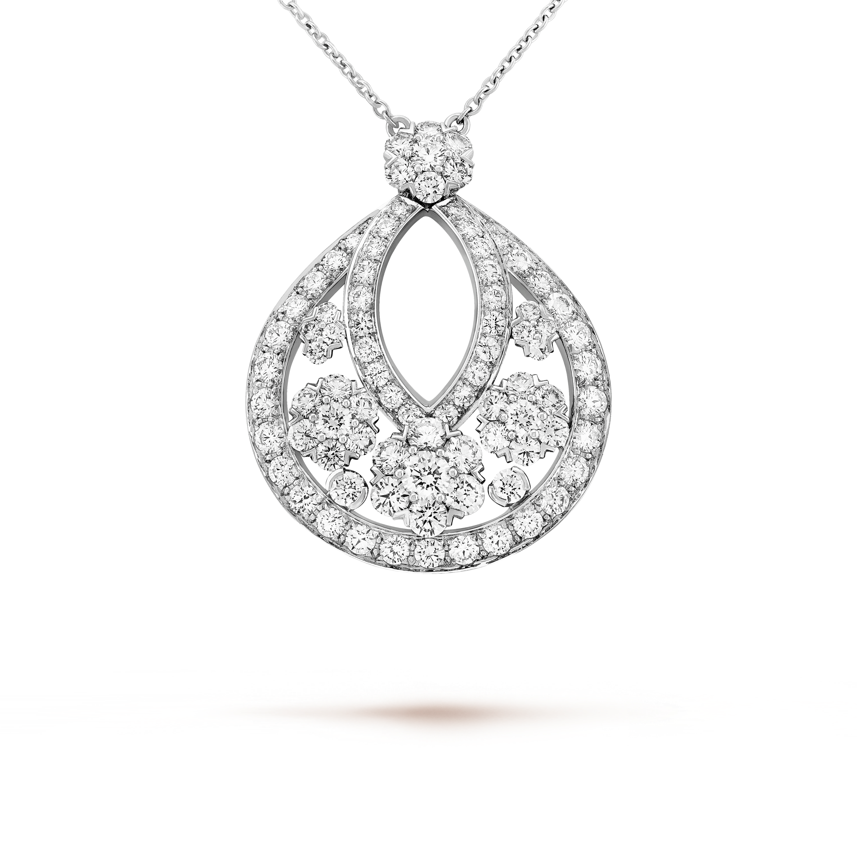 White gold diamond snowflake pendant cheap