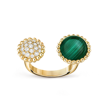 Perlée couleurs Between the Finger ring, Malachite:1 stone, THREE_FOURTH, Jewelry Ring