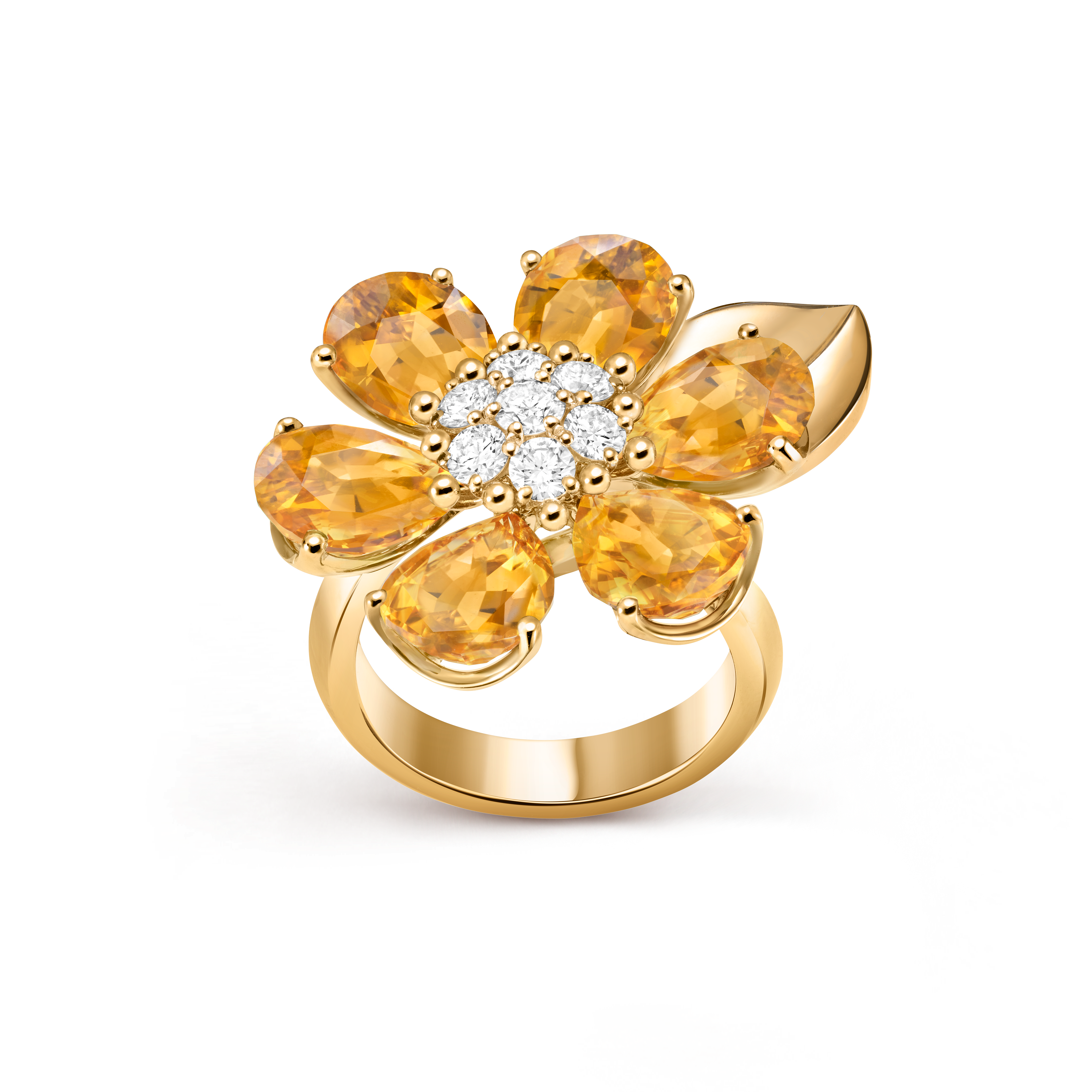 【Van Cleef & Arpels】フリヴォル リング 1フラワー スモール フリヴォル リング、1フラワー、スモールモデル 18K イエロー