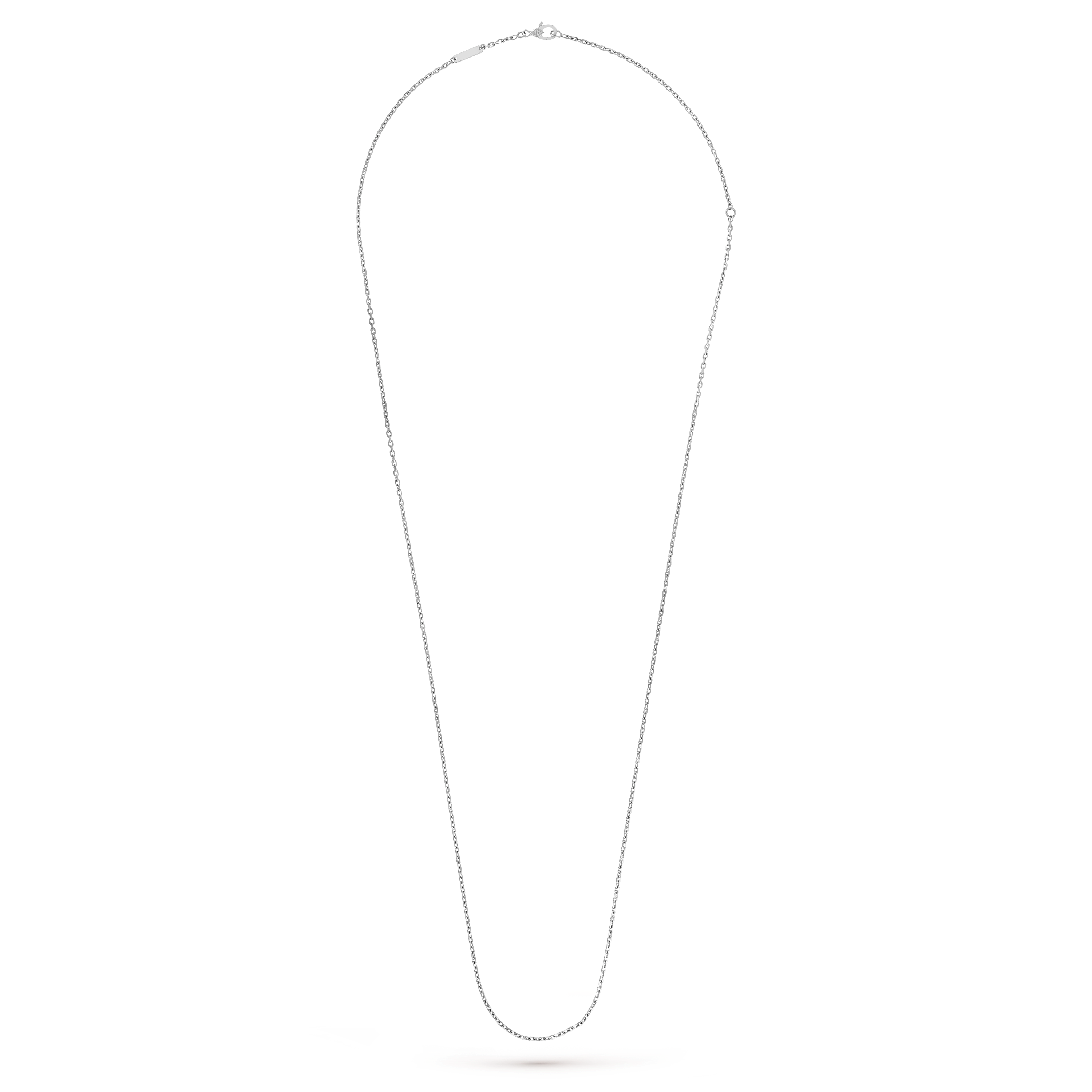 Trace chain, 70 cm, 18K white gold, Three Fourth, Jewelry Chain - Van Cleef & Arpels