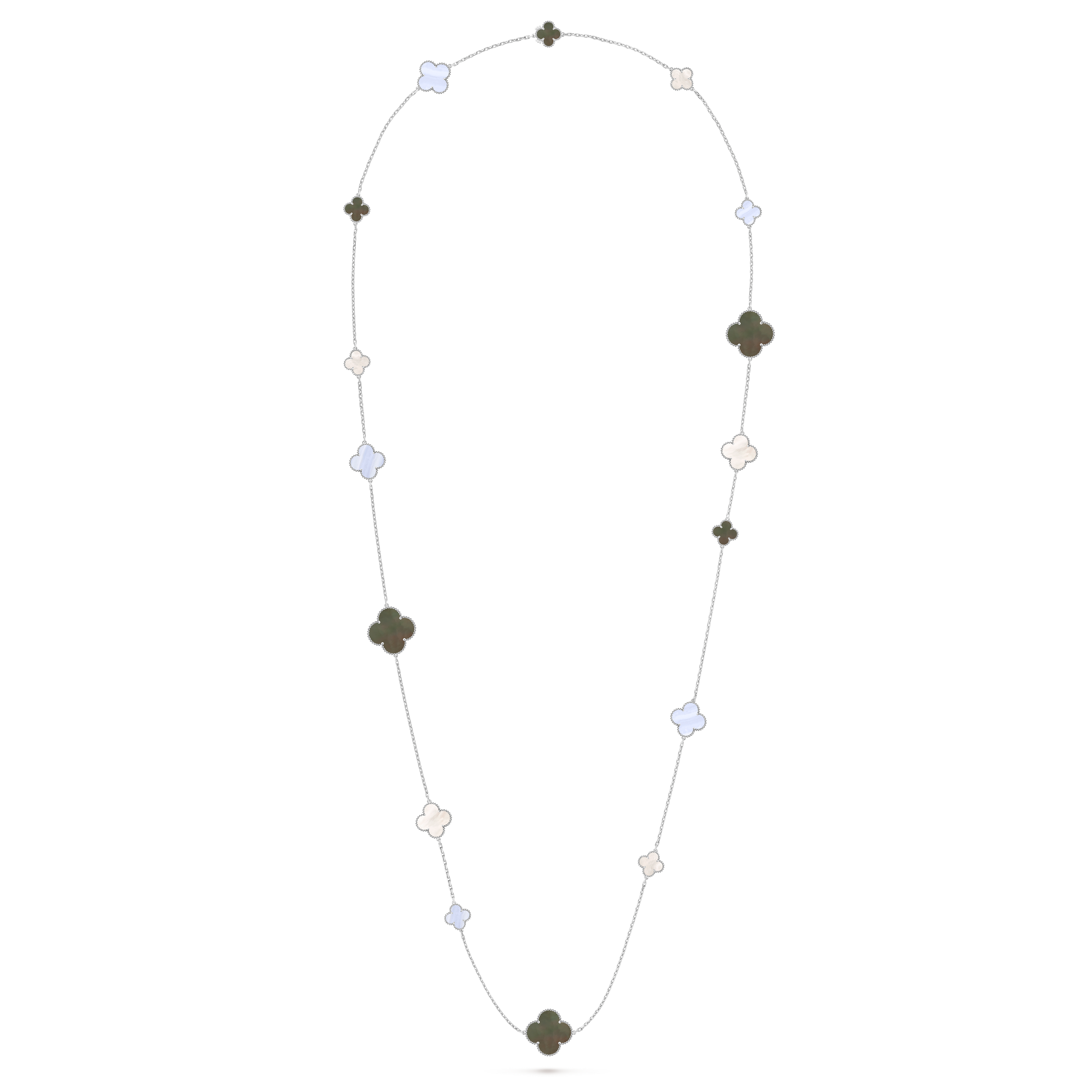 マジック アルハンブラ ロングネックレス、16モチーフ 18K