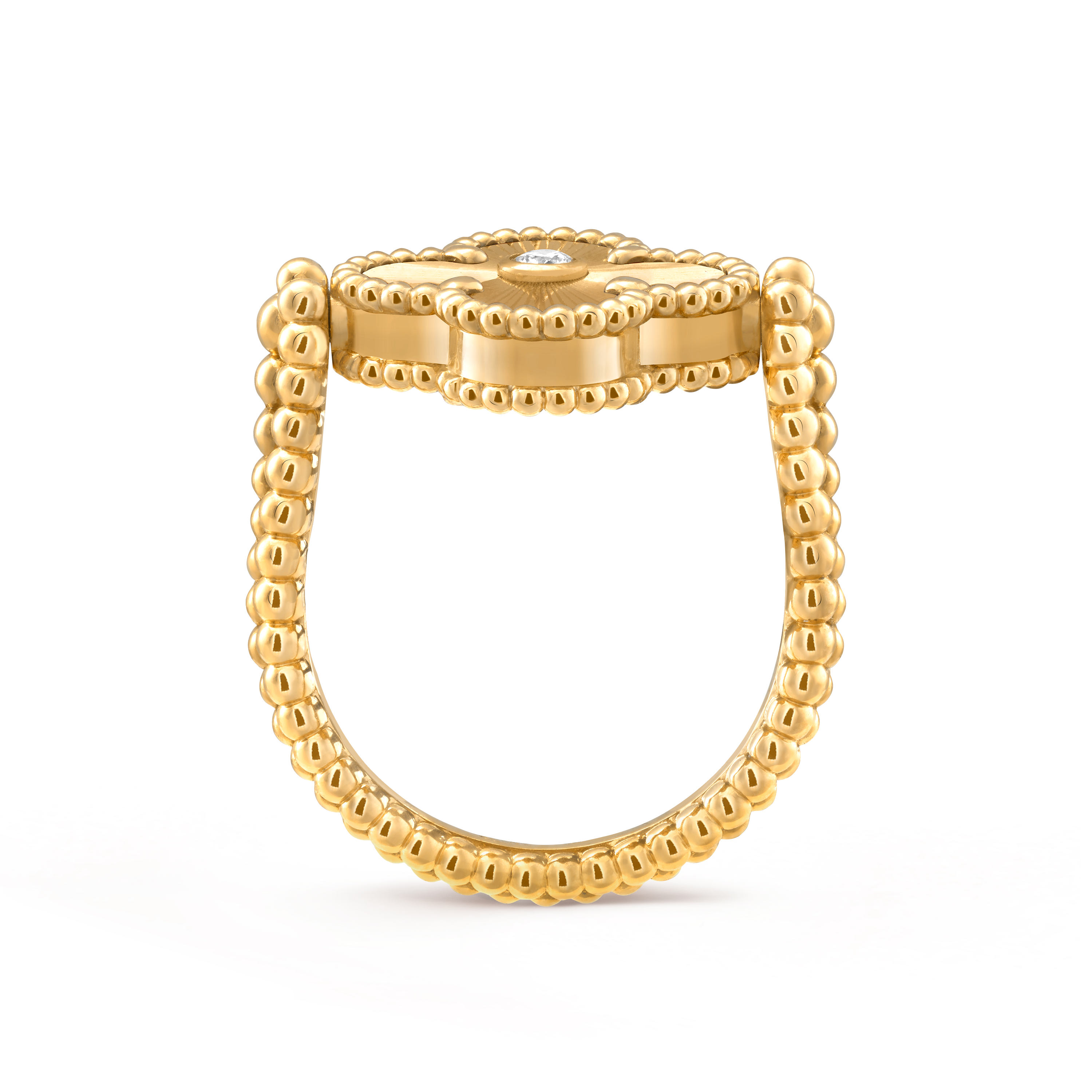ヴィンテージ アルハンブラ リバーシブル リング 18K イエローゴールド, アゲート, ダイヤモンド - ヴァン クリーフ&アーペル - Van  Cleef & Arpels