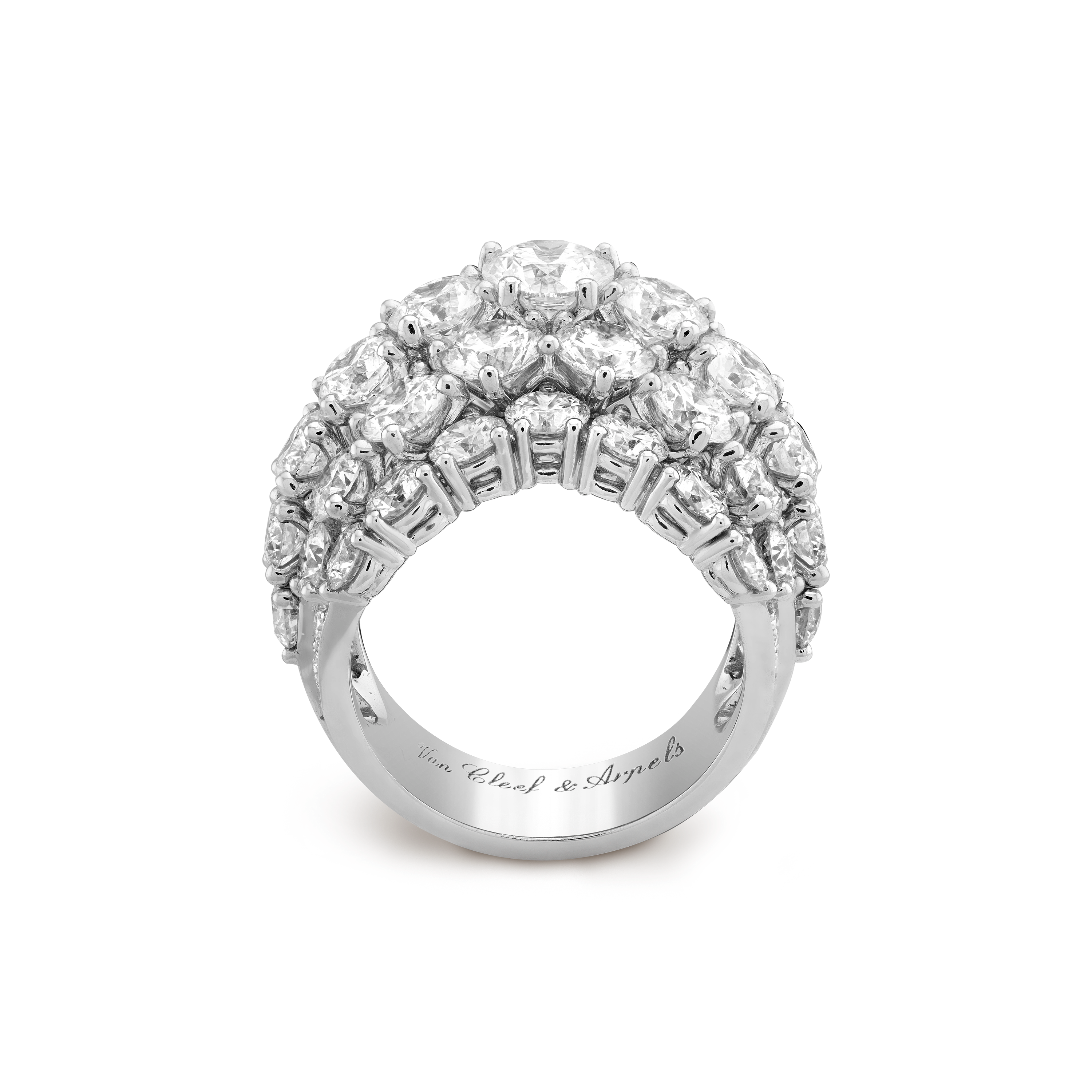 Anello À Cheval, Oro bianco 750/1000, Diamante:  56 pietre,  9.15 carati, Profile, High Jewelry Ring - Van Cleef & Arpels