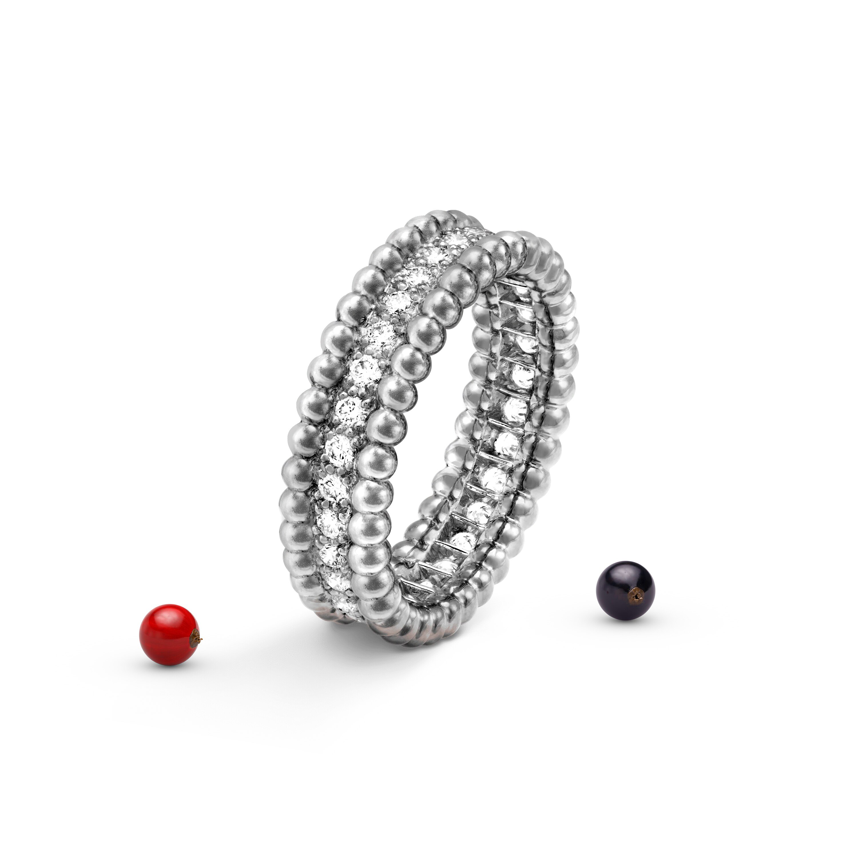 ペルレ ダイヤモンド リング 1連モデル 18K ホワイトゴールド