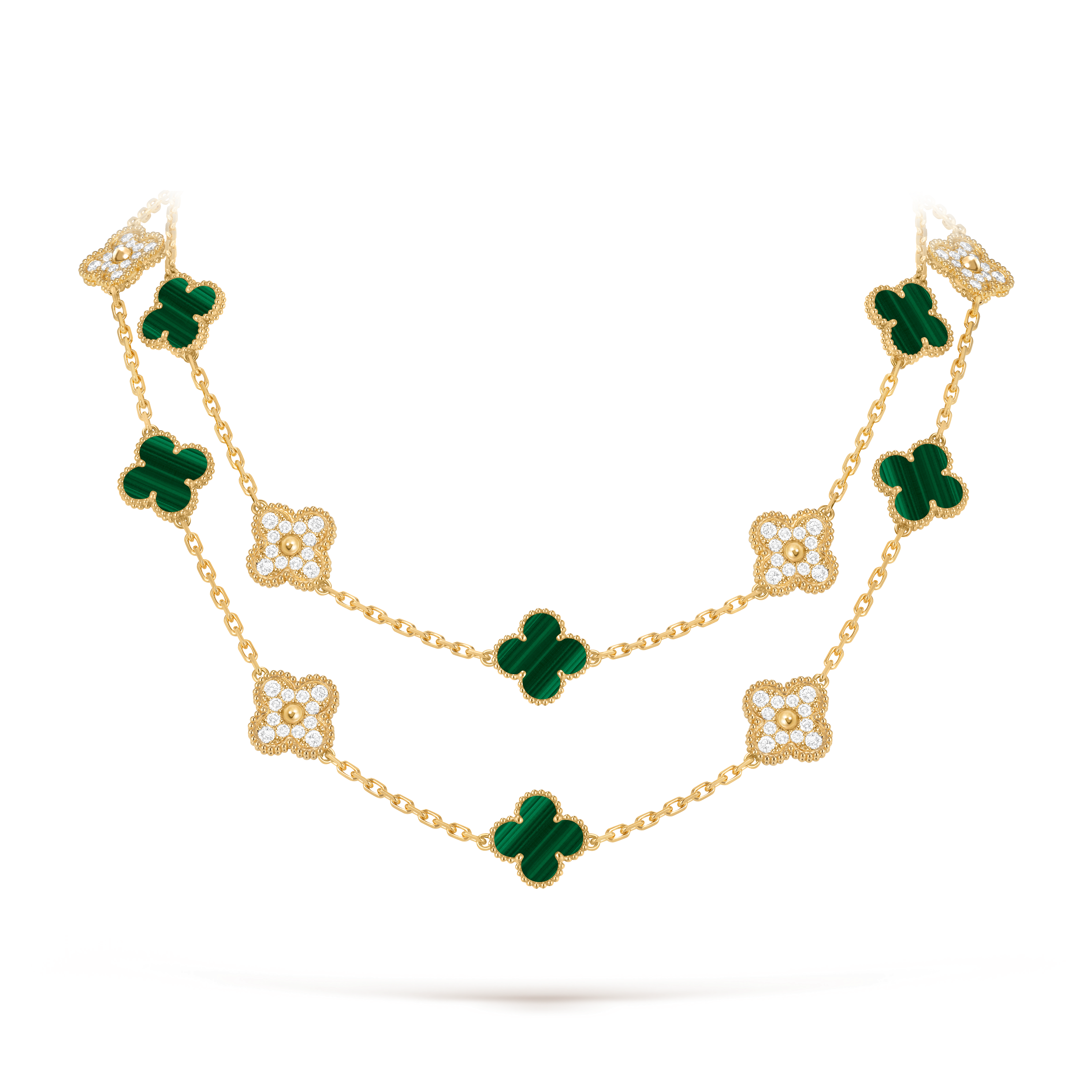 ヴィンテージ アルハンブラ ロングネックレス、20モチーフ 18K
