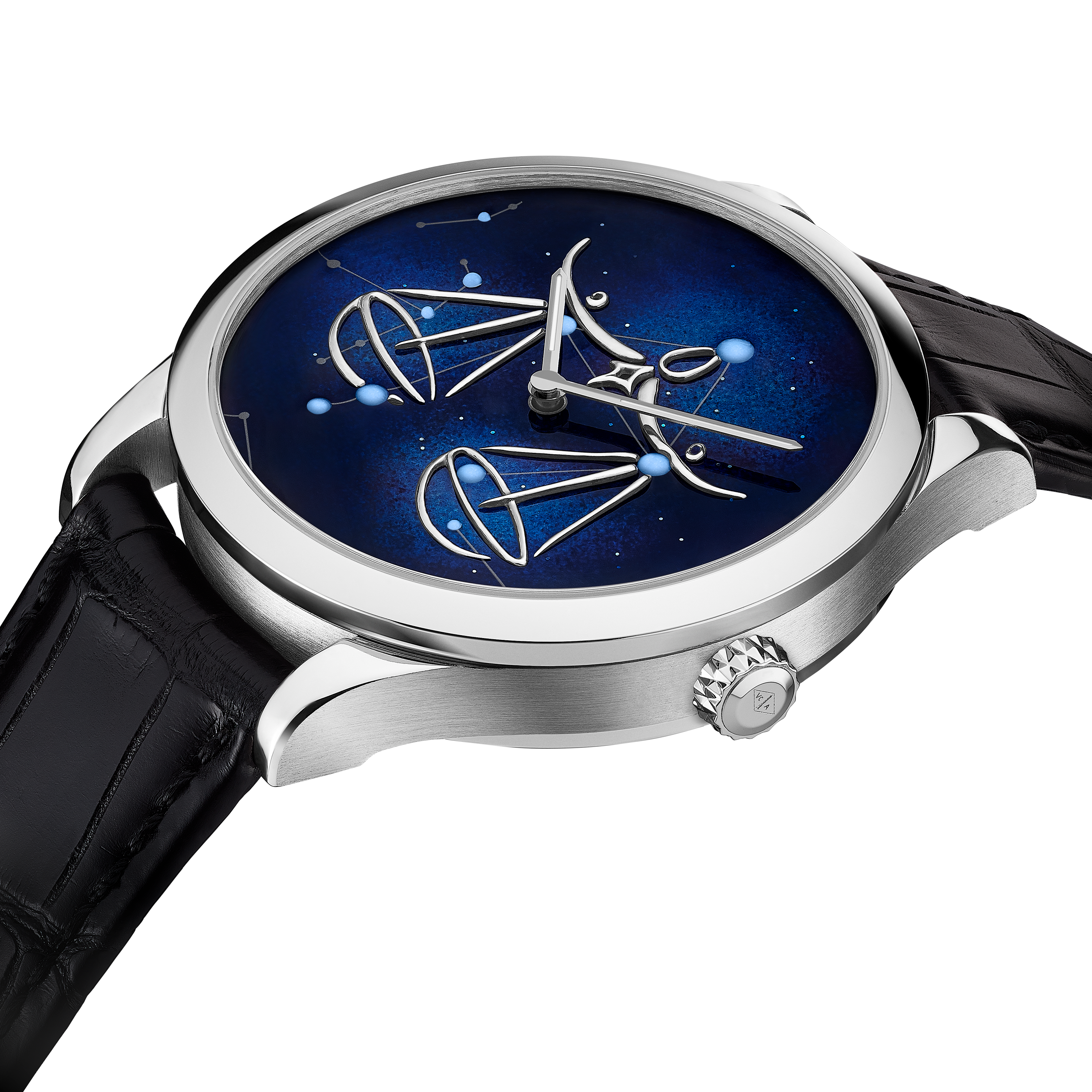 Midnight Zodiaque Lumineux Librae (Libra) watch, 18K white gold, Three Fourth, Watch - Van Cleef & Arpels