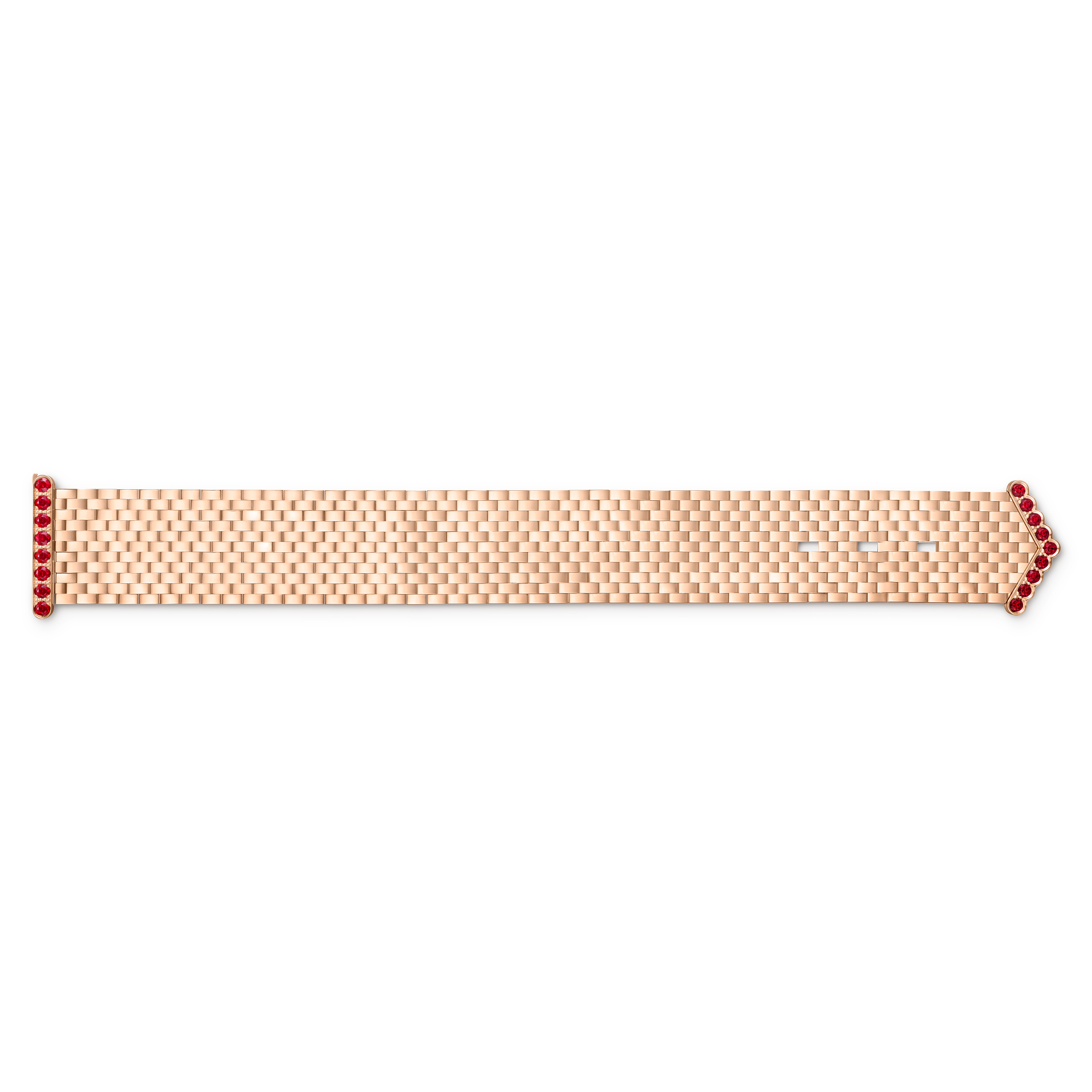 Ludo bracelet, 18K rose gold, Ruby:  17 stones,  2.21 carats, Open, High Jewelry Bracelet - Van Cleef & Arpels