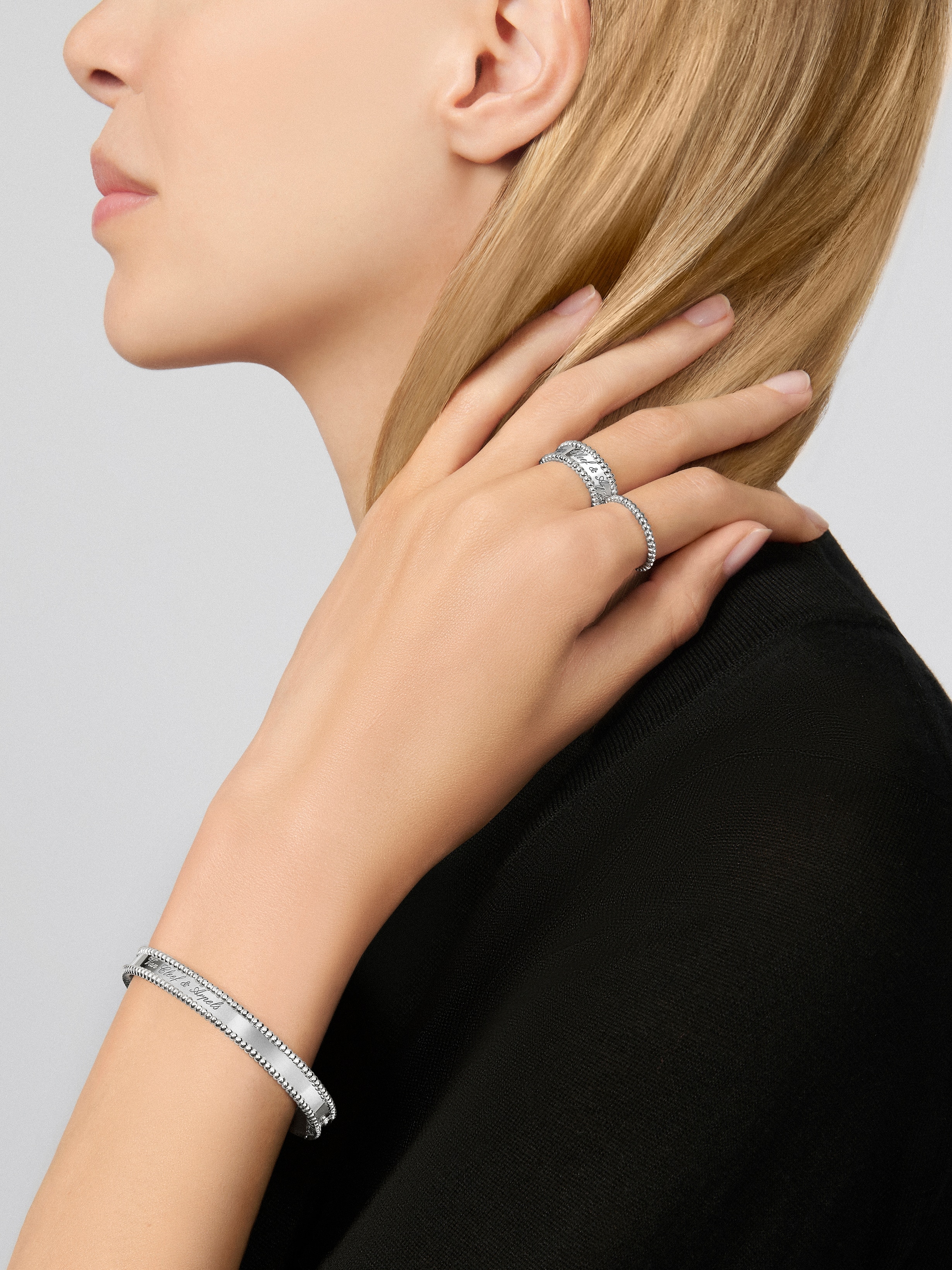 ペルレ シニアチュール リング 18K ホワイトゴールド - ヴァン