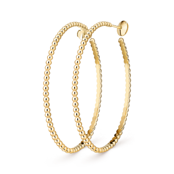 Perlée pearls of gold hoop earrings, large model