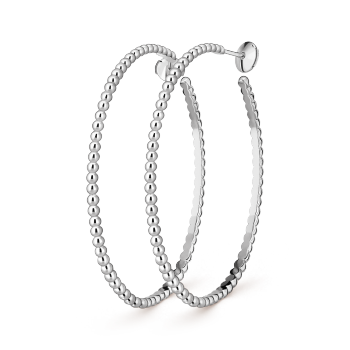 Perlee pearls of gold hoop earrings small model 18K white gold Van Cleef Arpels