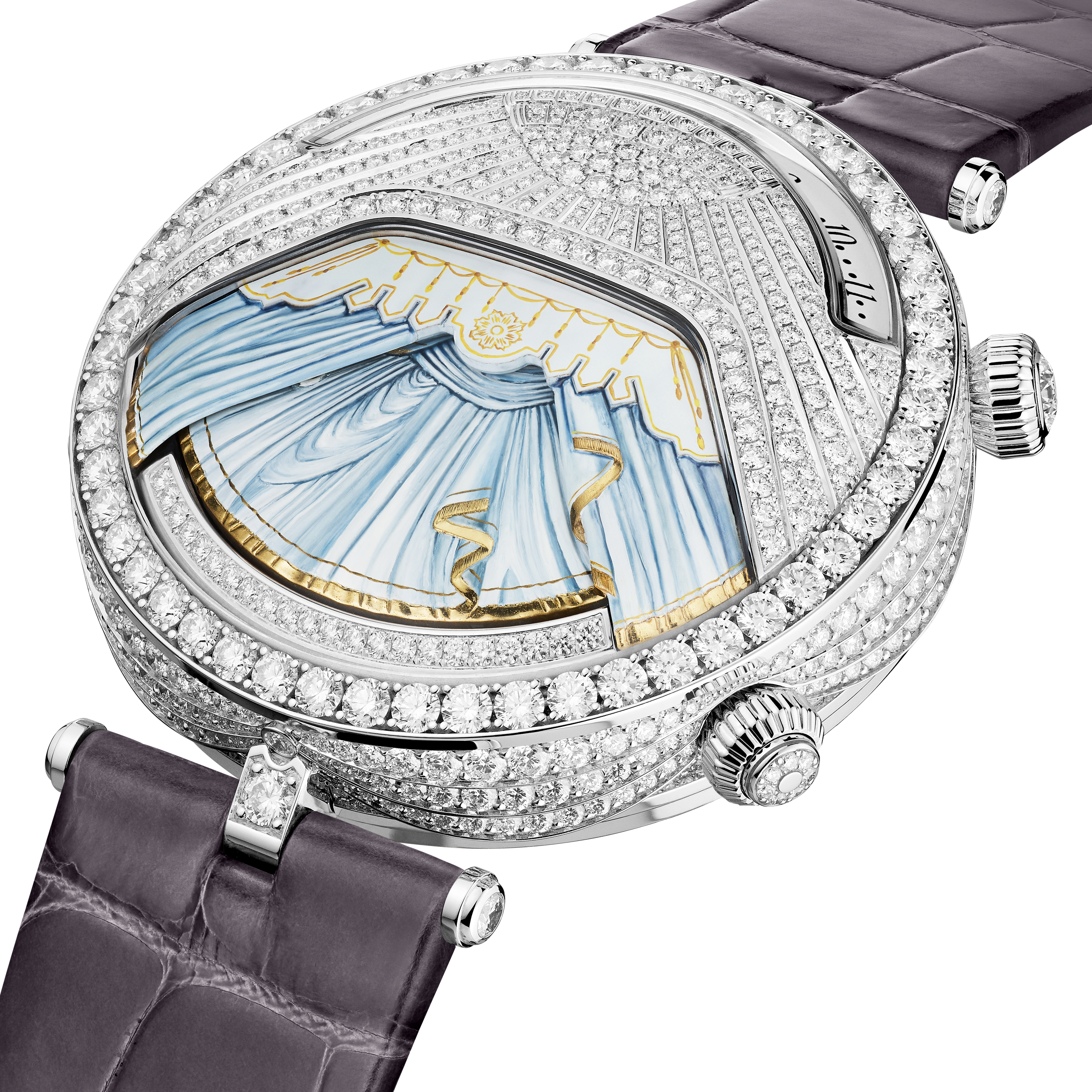 Lady Arpels Ballerine Musicale Diamant watch, 18K white gold, Diamond:  734 stones,  7.89 carats, Three Fourth Alternative, Watch - Van Cleef & Arpels