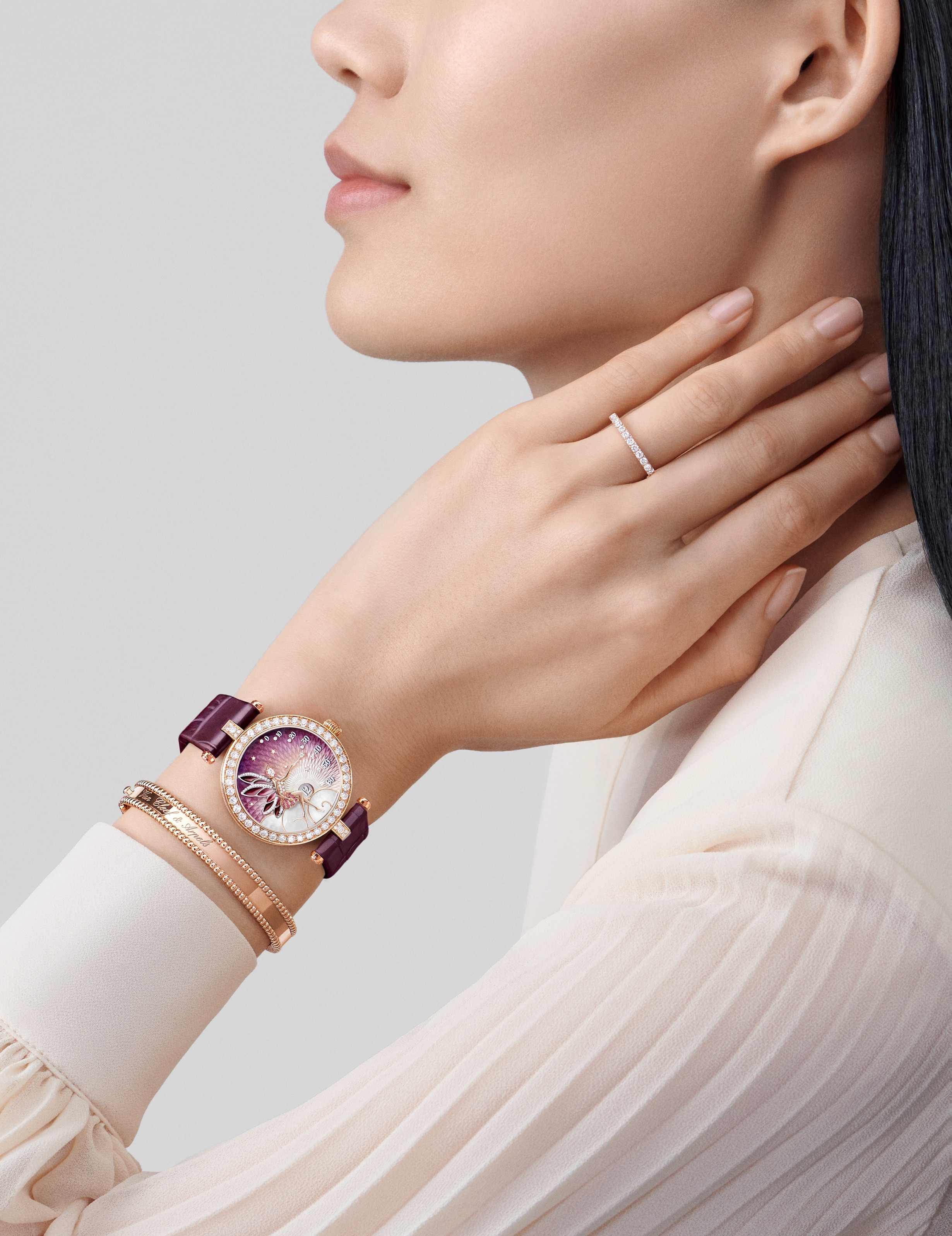 Perl e signature bracelet extra small model 18K rose gold Van