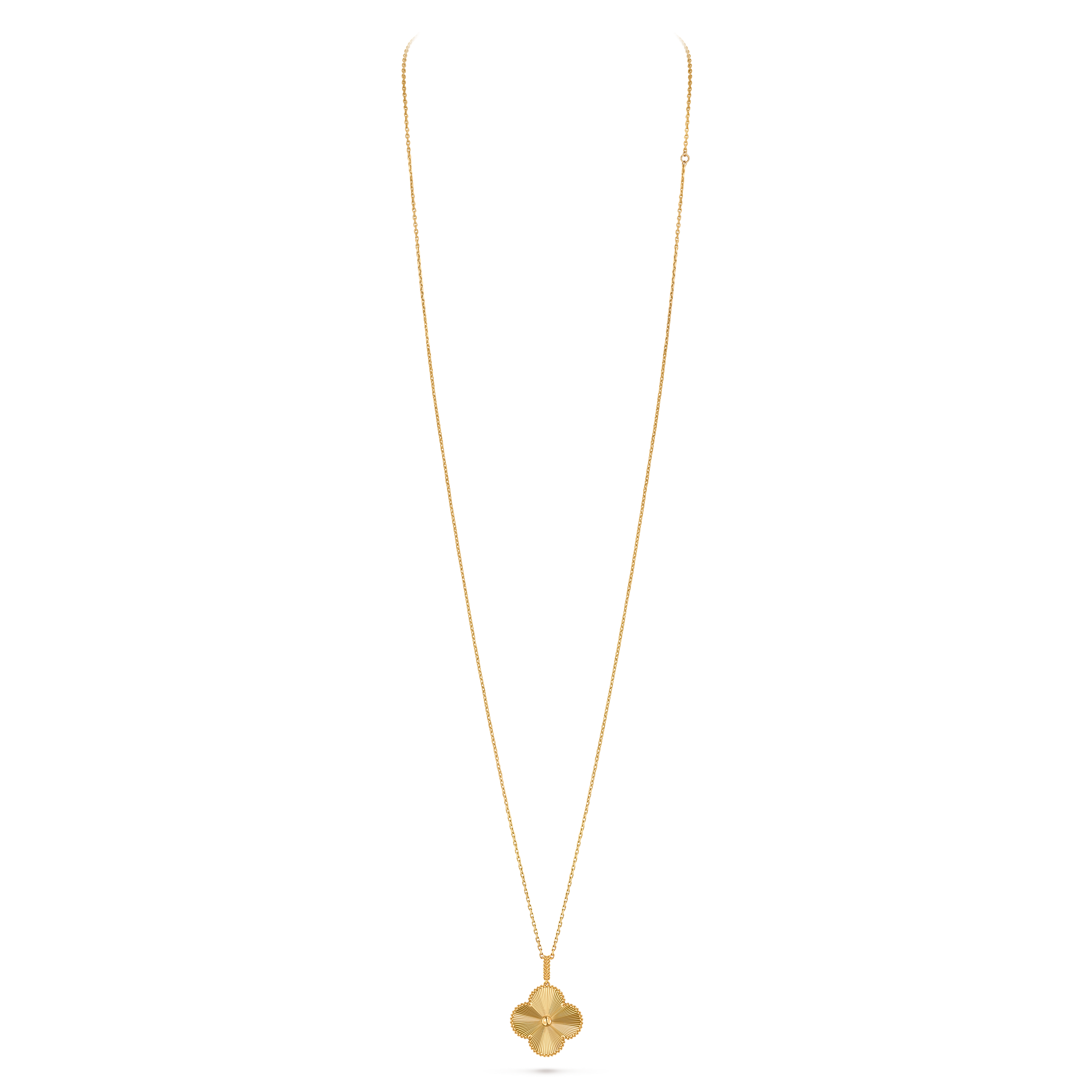Magic Alhambra long necklace, 1 motif 18K yellow gold - Van