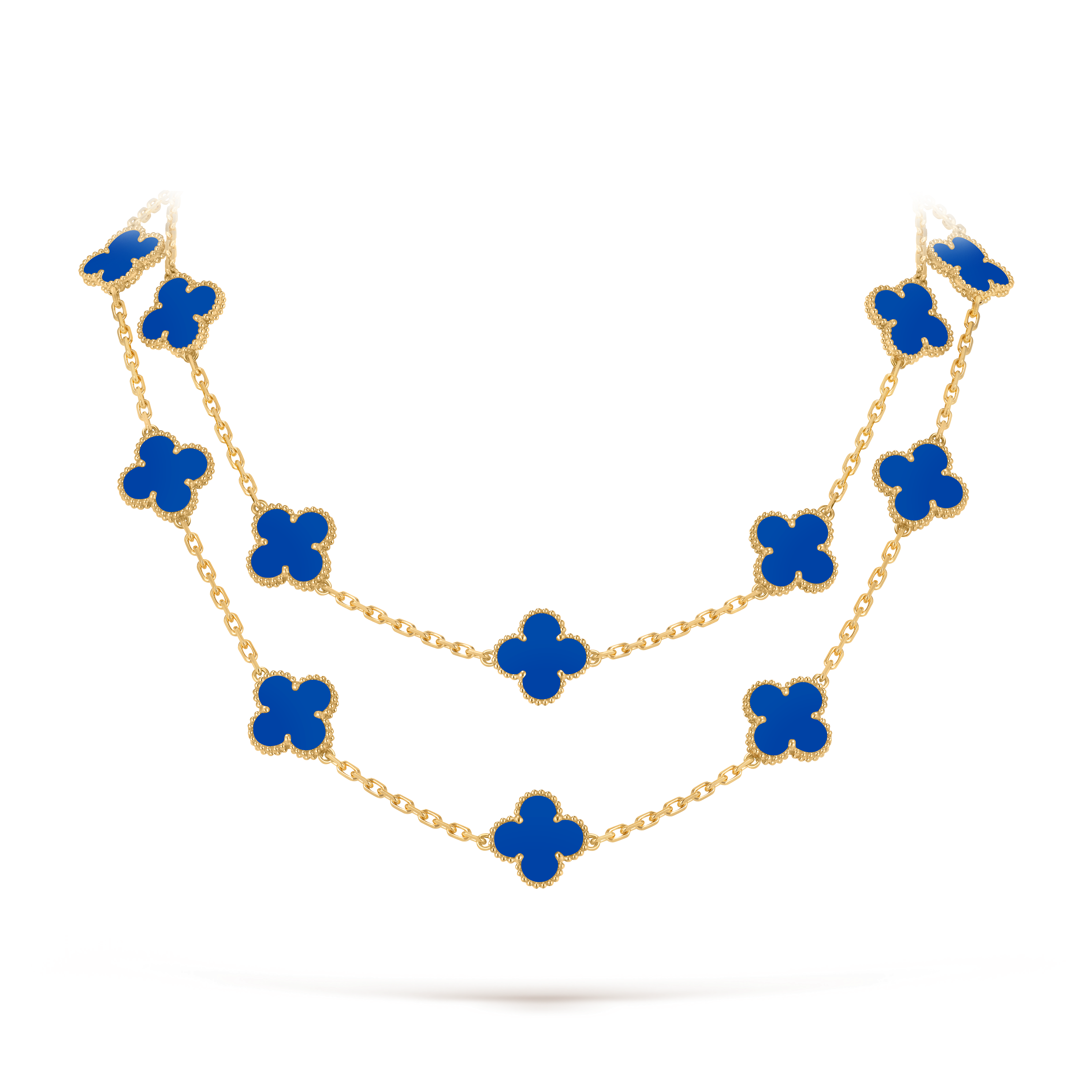 Vintage Alhambra uzun kolye, 20 motif, 18K sarı altın, Akik:  20 taş, Detaylı Bilgi, Jewelry Long Necklace - Van Cleef & Arpels