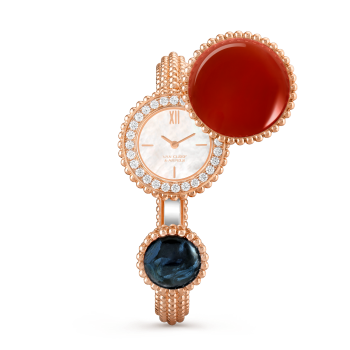 VCARPBKL00 - Perlée Toi & Moi secret watch, medium model