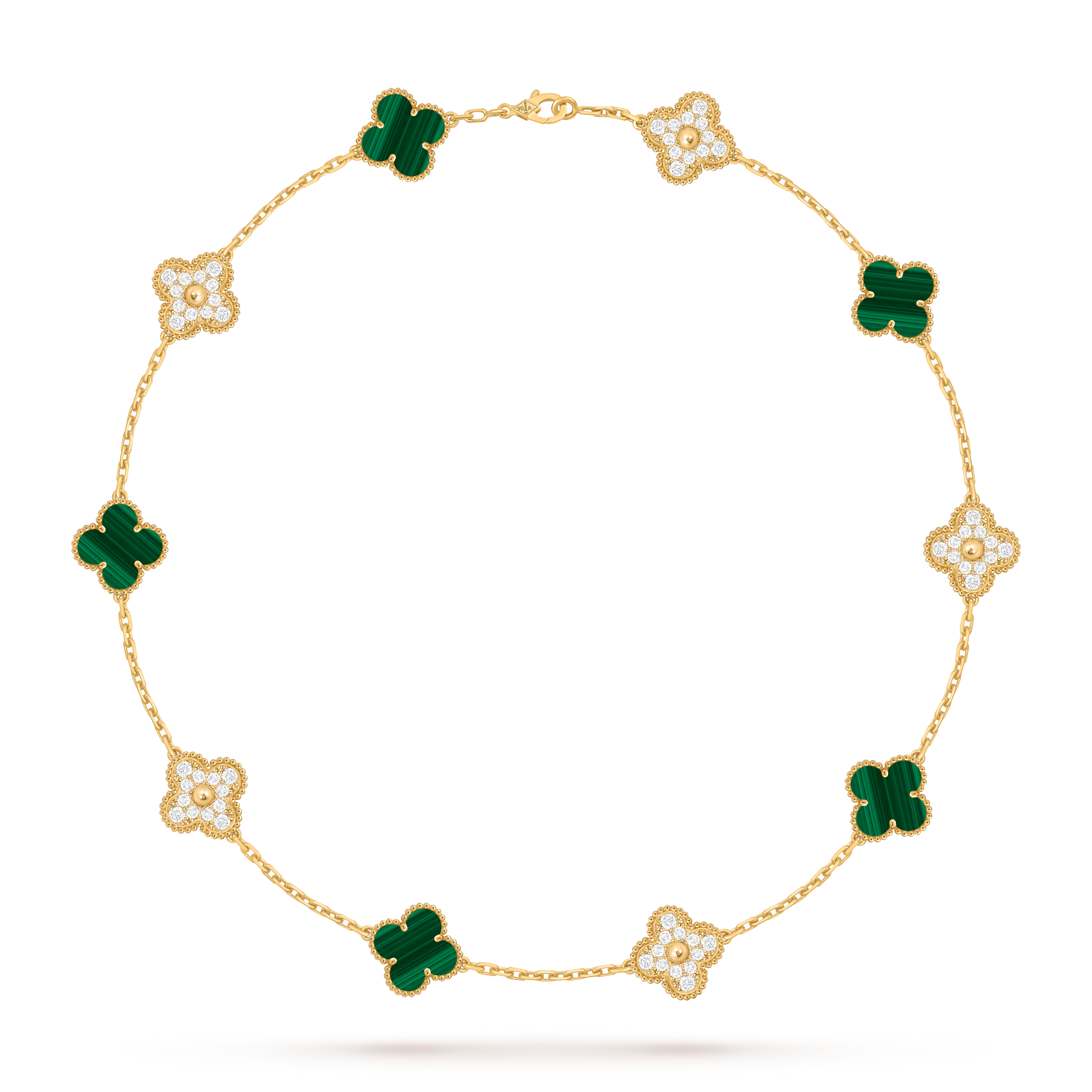ヴィンテージ アルハンブラ ネックレス、10モチーフ 18K