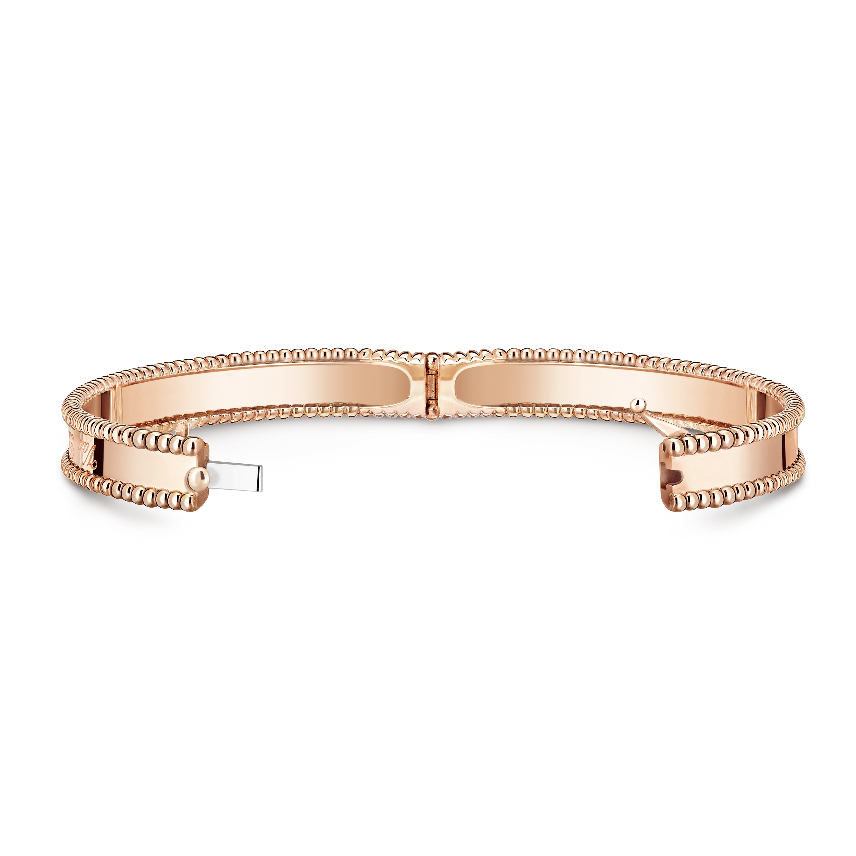 Armband Perlée Signature, großes Modell, 18 Karat Roségold, Open, Jewelry Bracelet - Van Cleef & Arpels