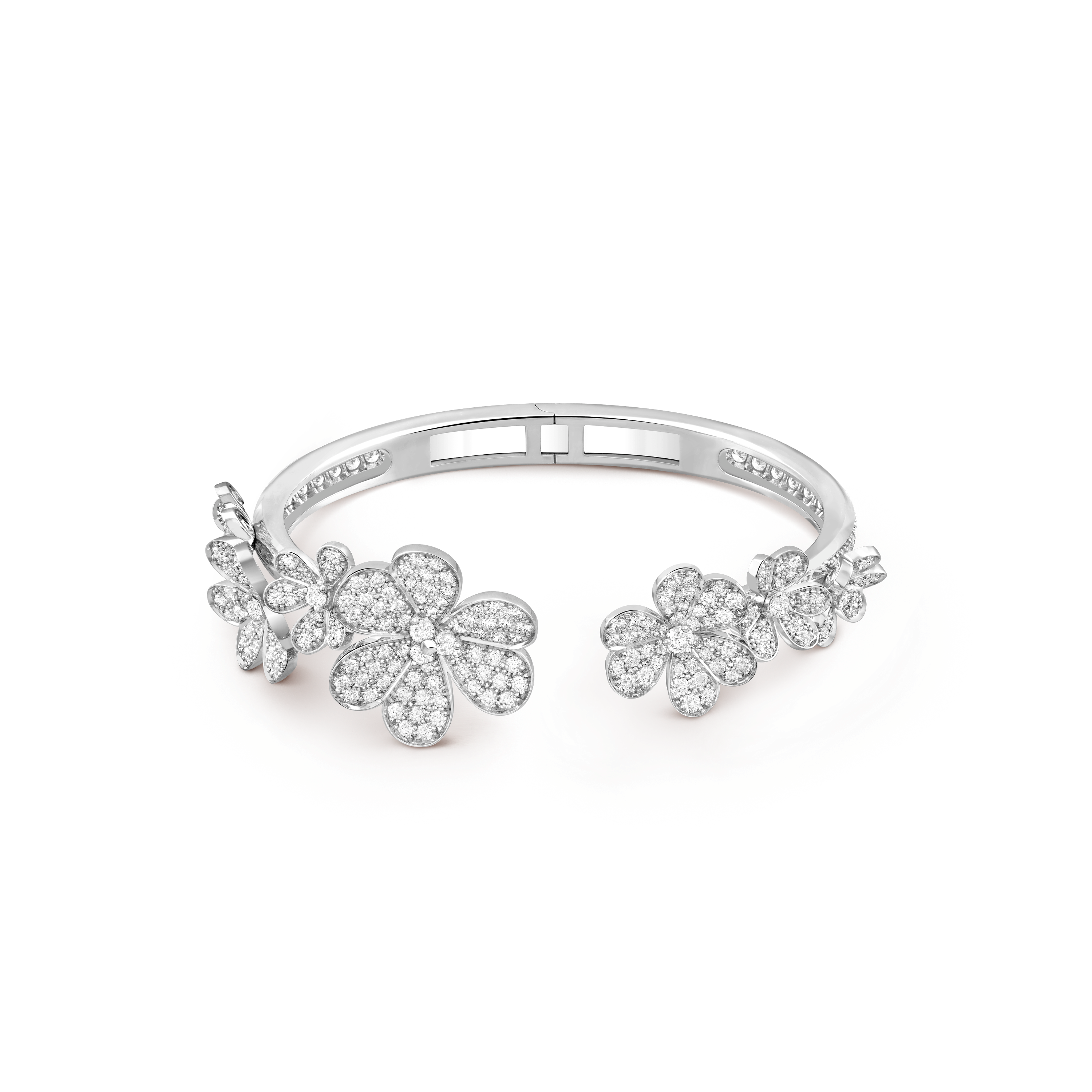 Frivole bracelet, 7 flowers, small model 18K white gold