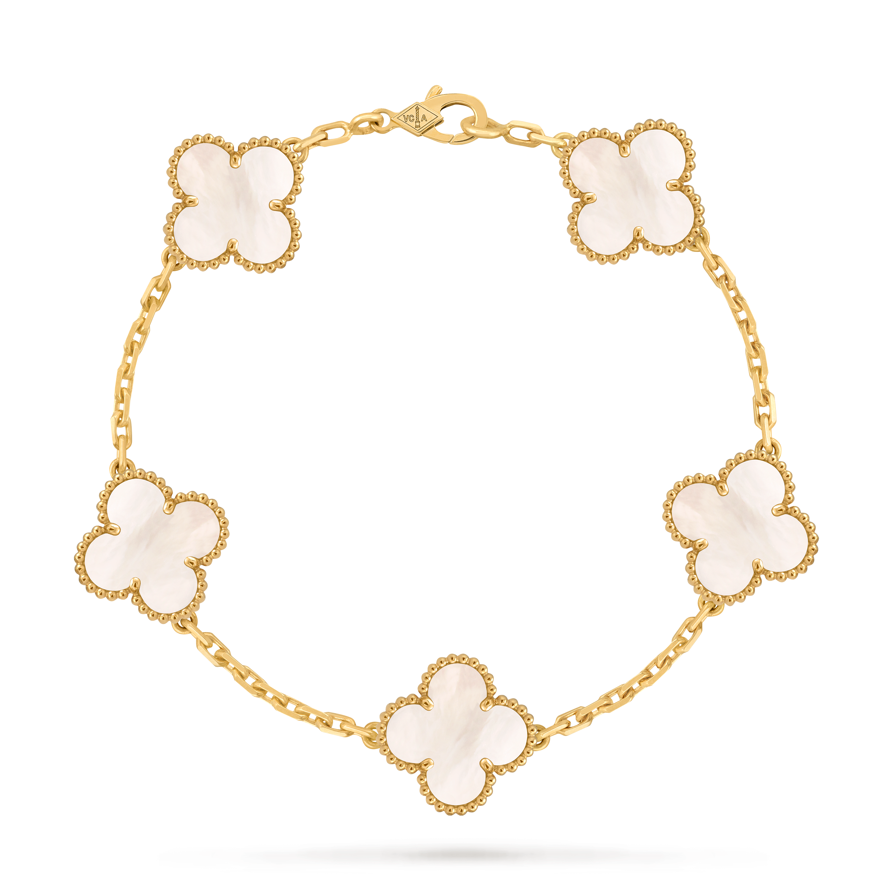 ヴィンテージ アルハンブラ ブレスレット、5モチーフ 18K