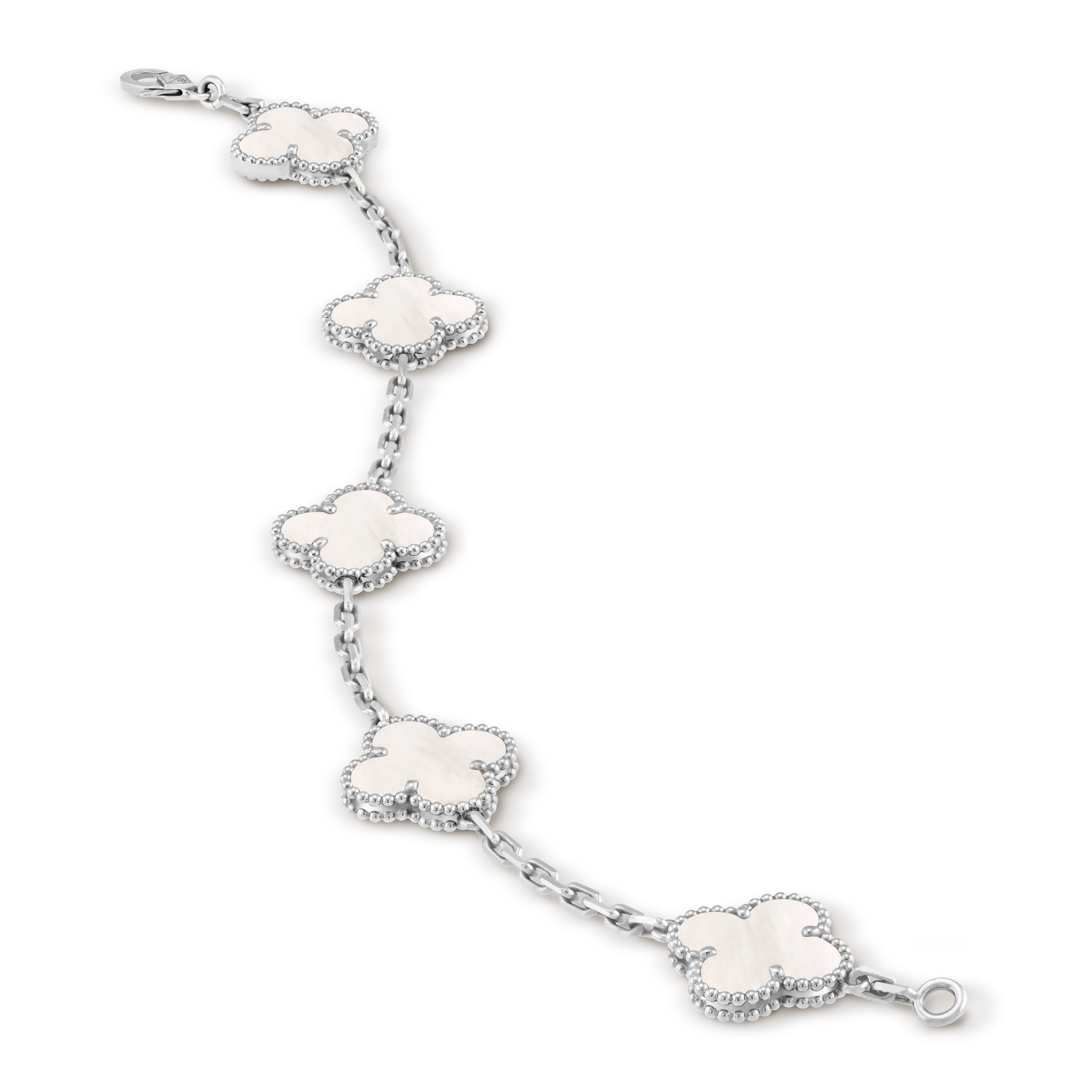 Van Cleef & Arpels アルハンブラ5p ブレスレットWG×MOP ヴィンテージ アルハンブラ ブレスレット、5モチーフ 18K