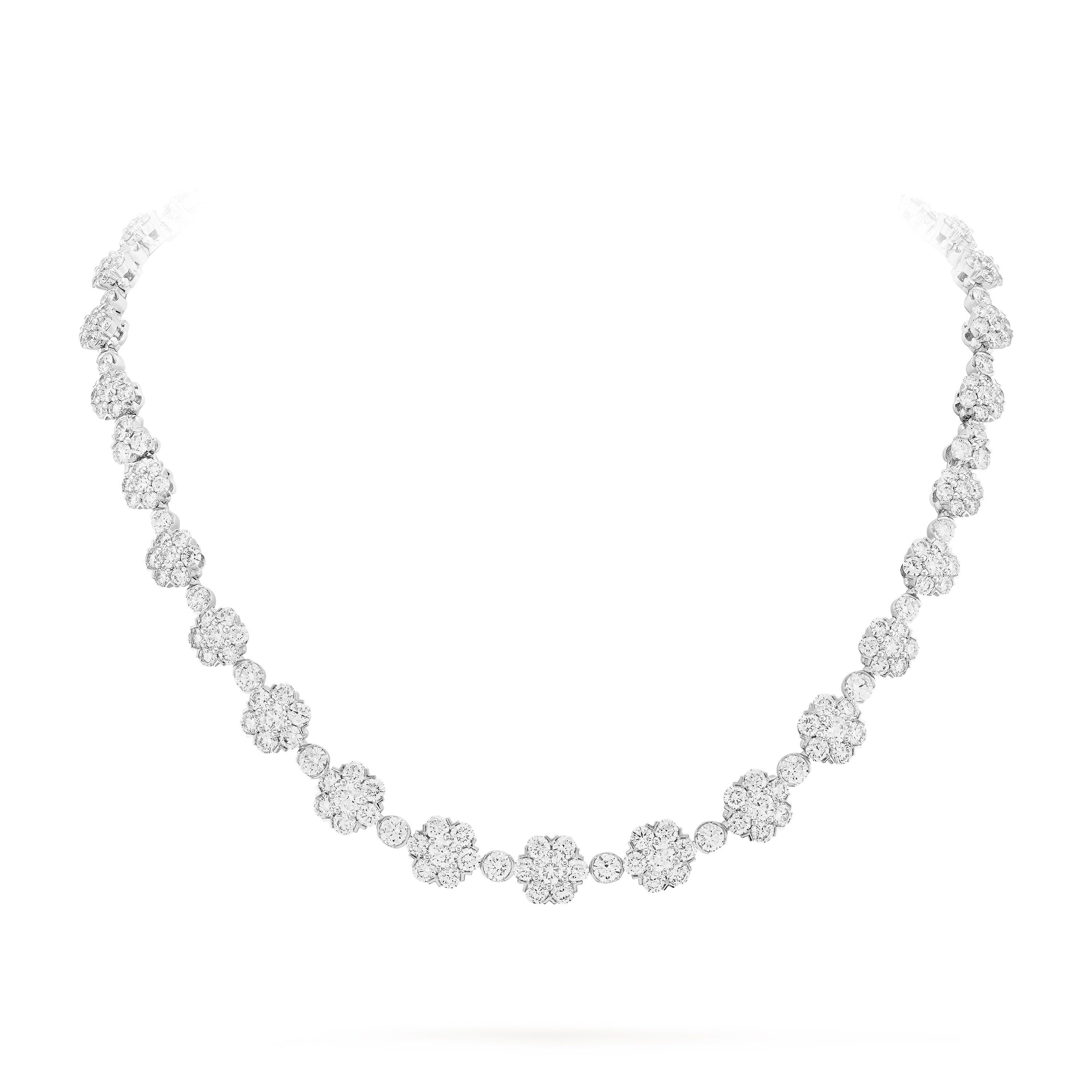 Snowflake transformable necklace, 18K white gold, Diamond:  680 stones,  61.72 carats, Detail, High Jewelry Necklace - Van Cleef & Arpels