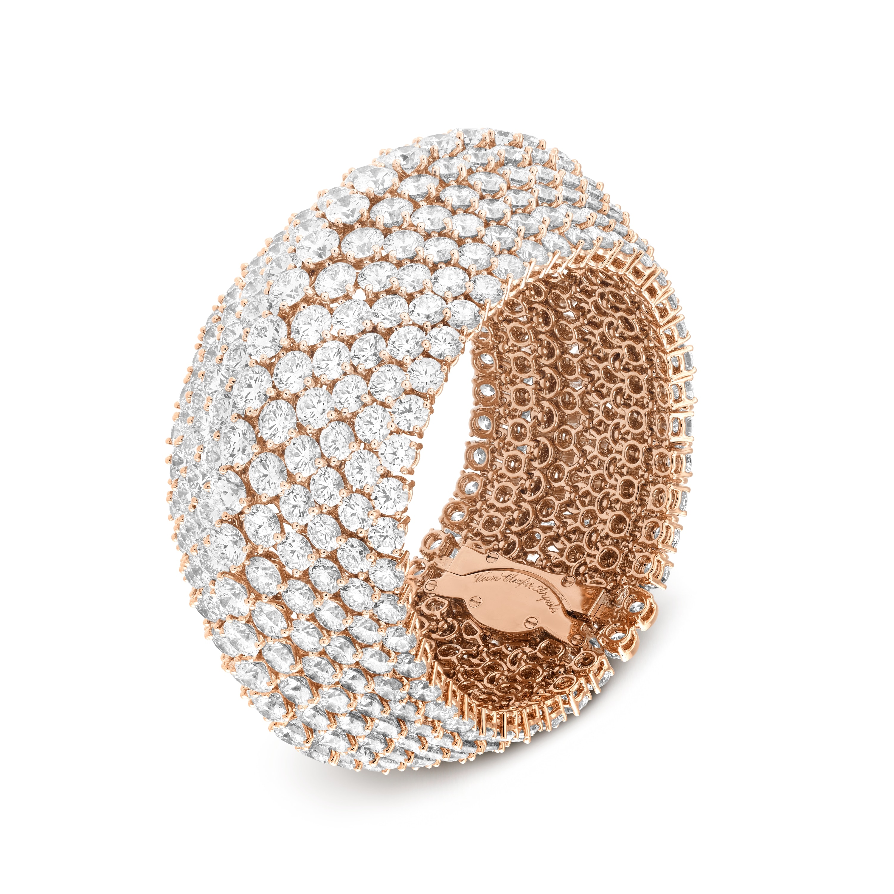 À Cheval 11-row bracelet, 18K rose gold, Diamond:  440 stones,  112.05 carats, Three Fourth, High Jewelry Bracelet - Van Cleef & Arpels