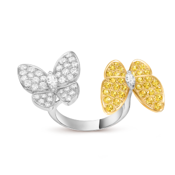 VCARA13600 - Bague Entre les Doigts Deux Papillons