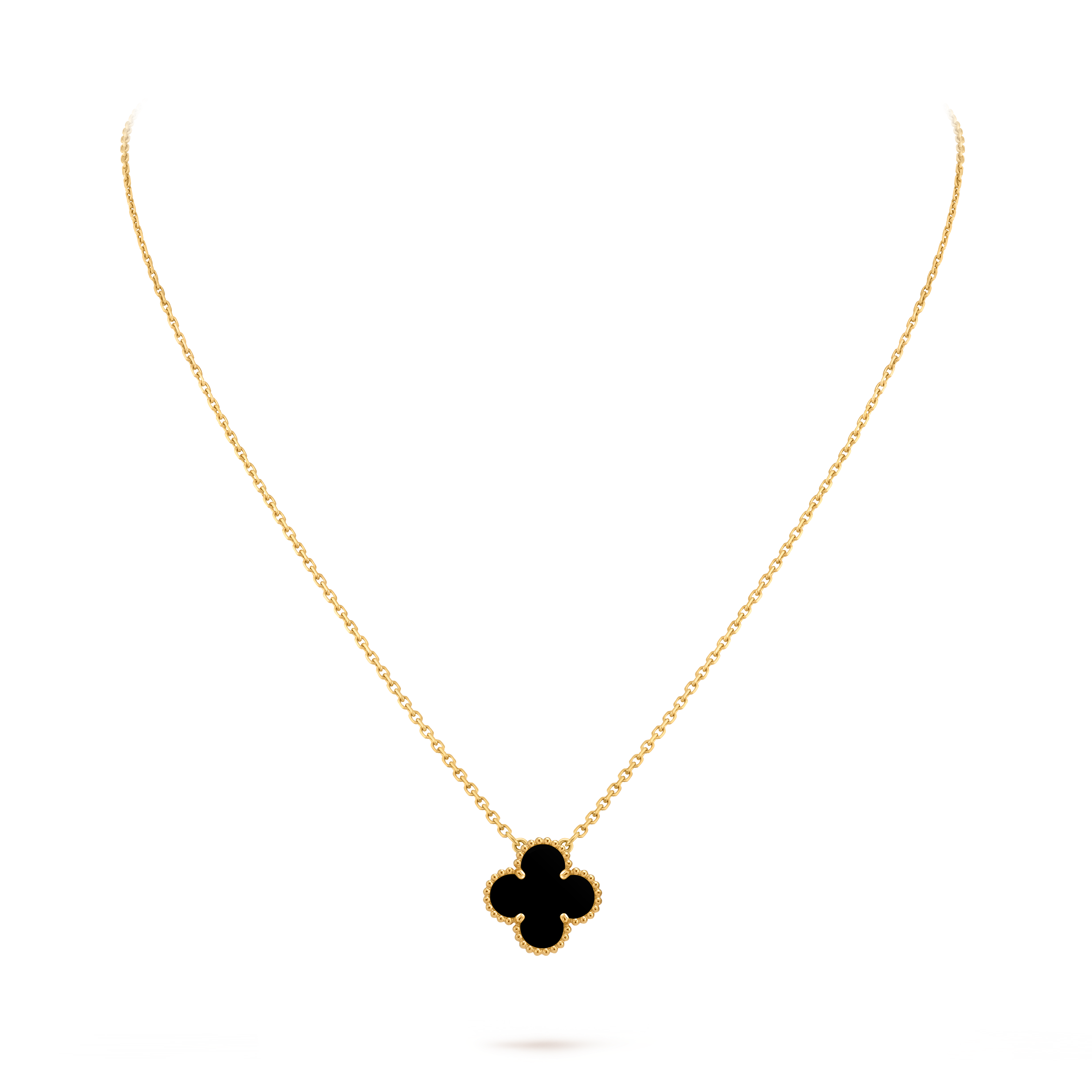 Vintage Alhambra pendant 18K yellow gold, Onyx - Van Cleef