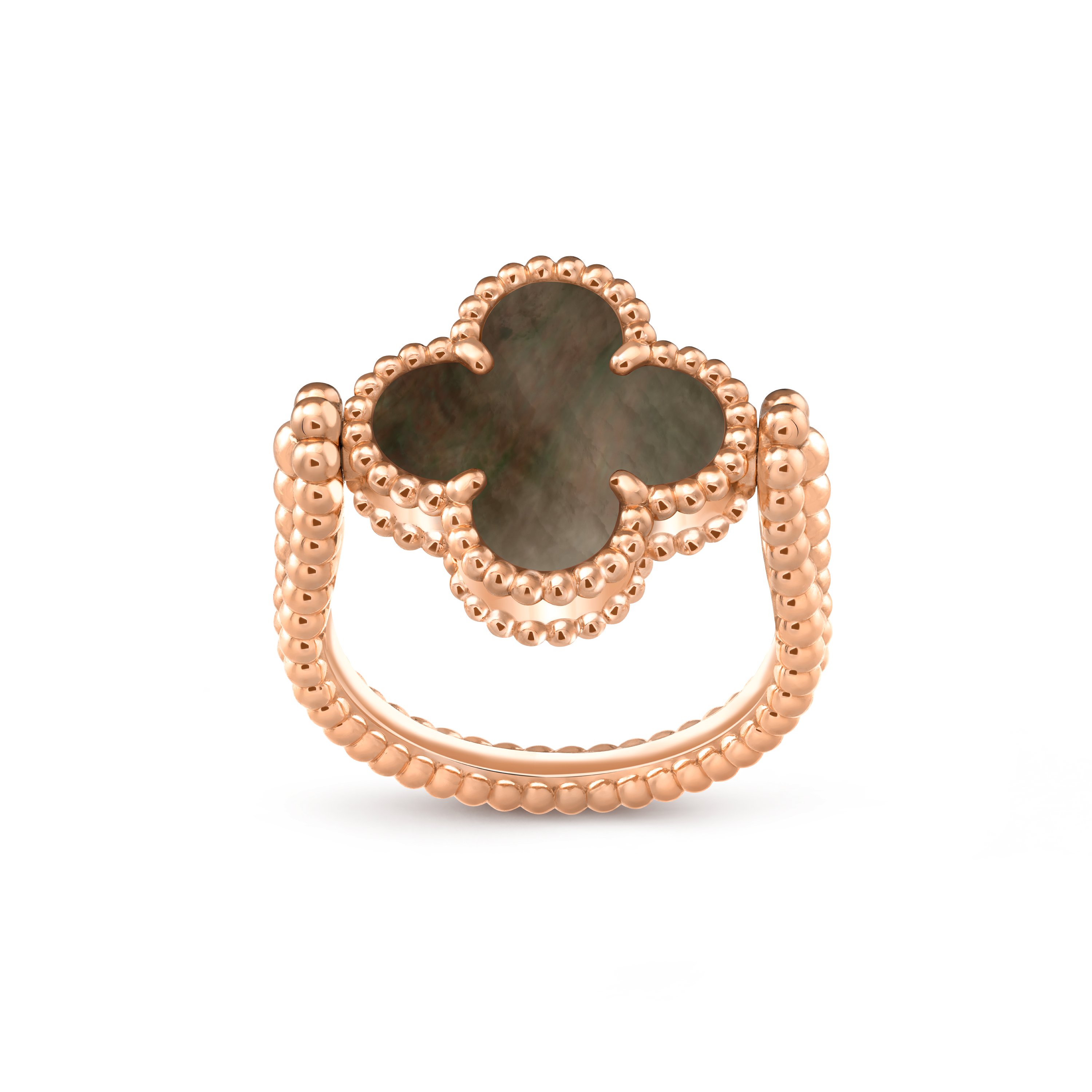 ヴィンテージ アルハンブラ リバーシブル リング, 18K ローズ ゴールド, ダイヤモンド:  1 石,  0.04 カラット, マザー オブ パール:  1 石, Profile, Jewelry Ring - ヴァン クリーフ&アーペル - Van Cleef & Arpels