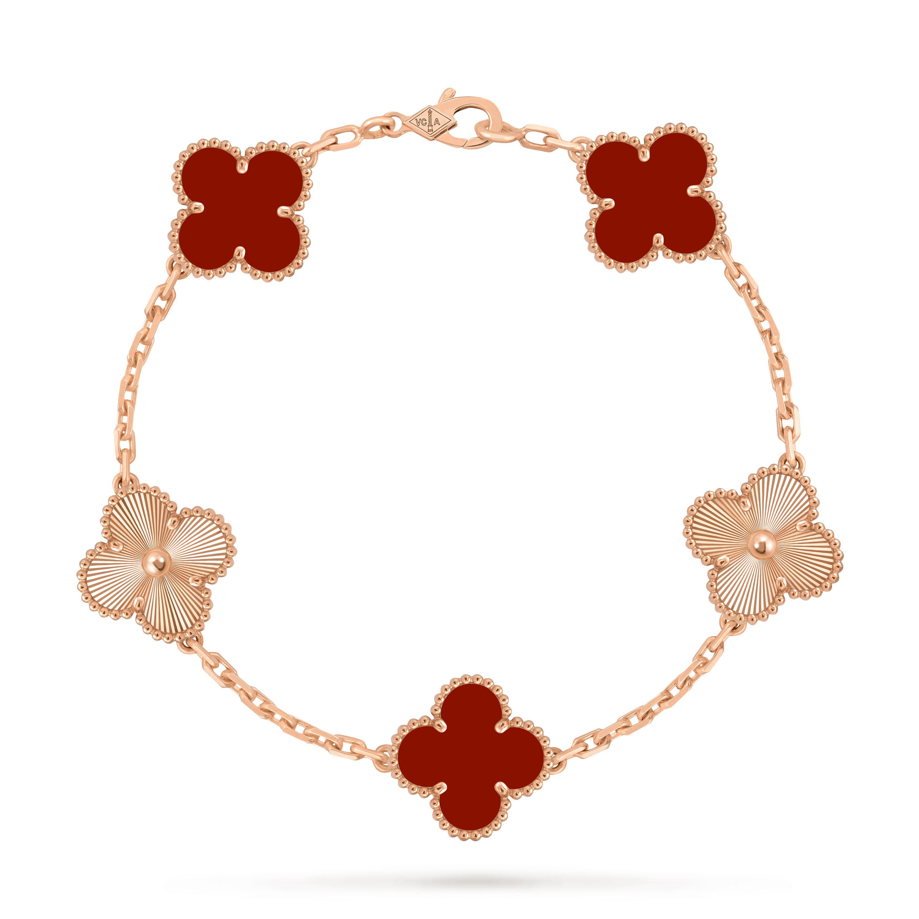 新品Van Cleef & Arpels 5モチーフ ブレスレット ヴィンテージ アルハンブラ ブレスレット、5モチーフ 18K
